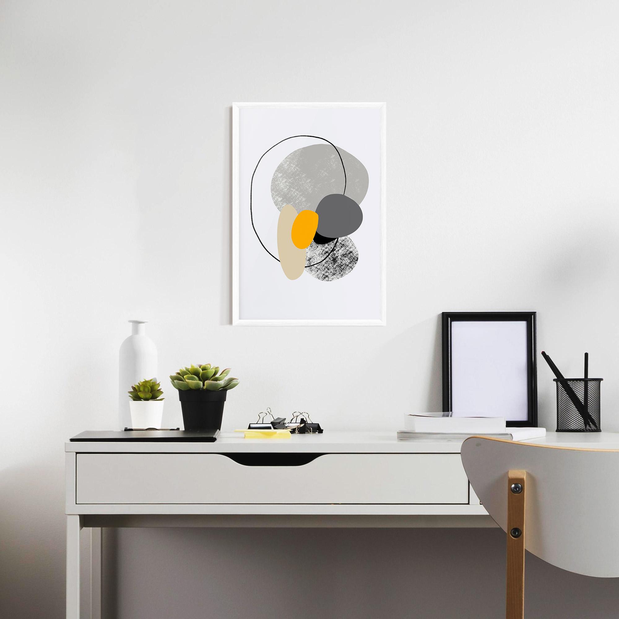 Keretezett Poszter Grey Orange Shape mockup 7