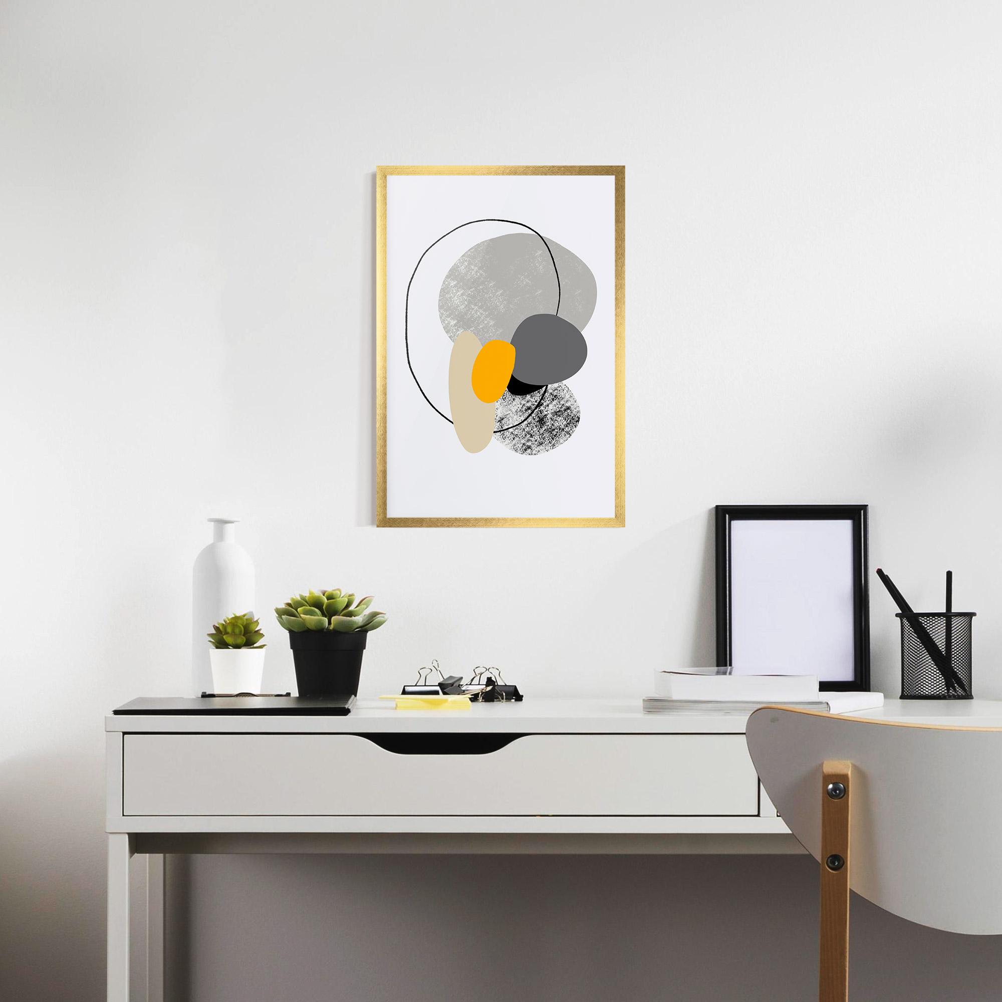 Keretezett Poszter Grey Orange Shape mockup 7