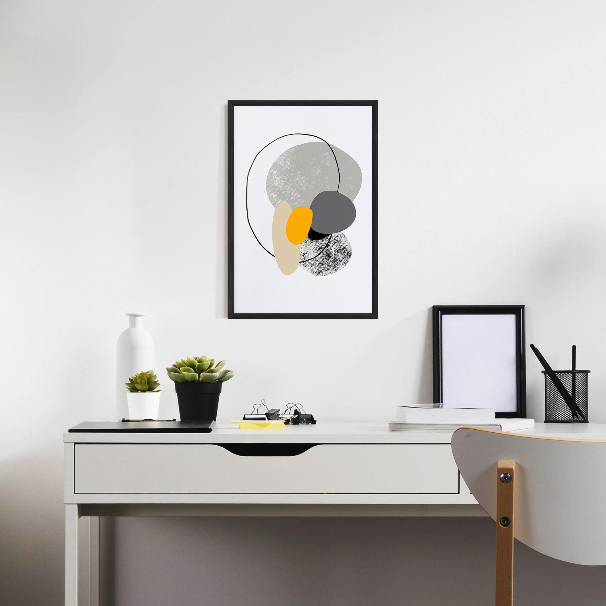 Keretezett Poszter Grey Orange Shape mockup 7