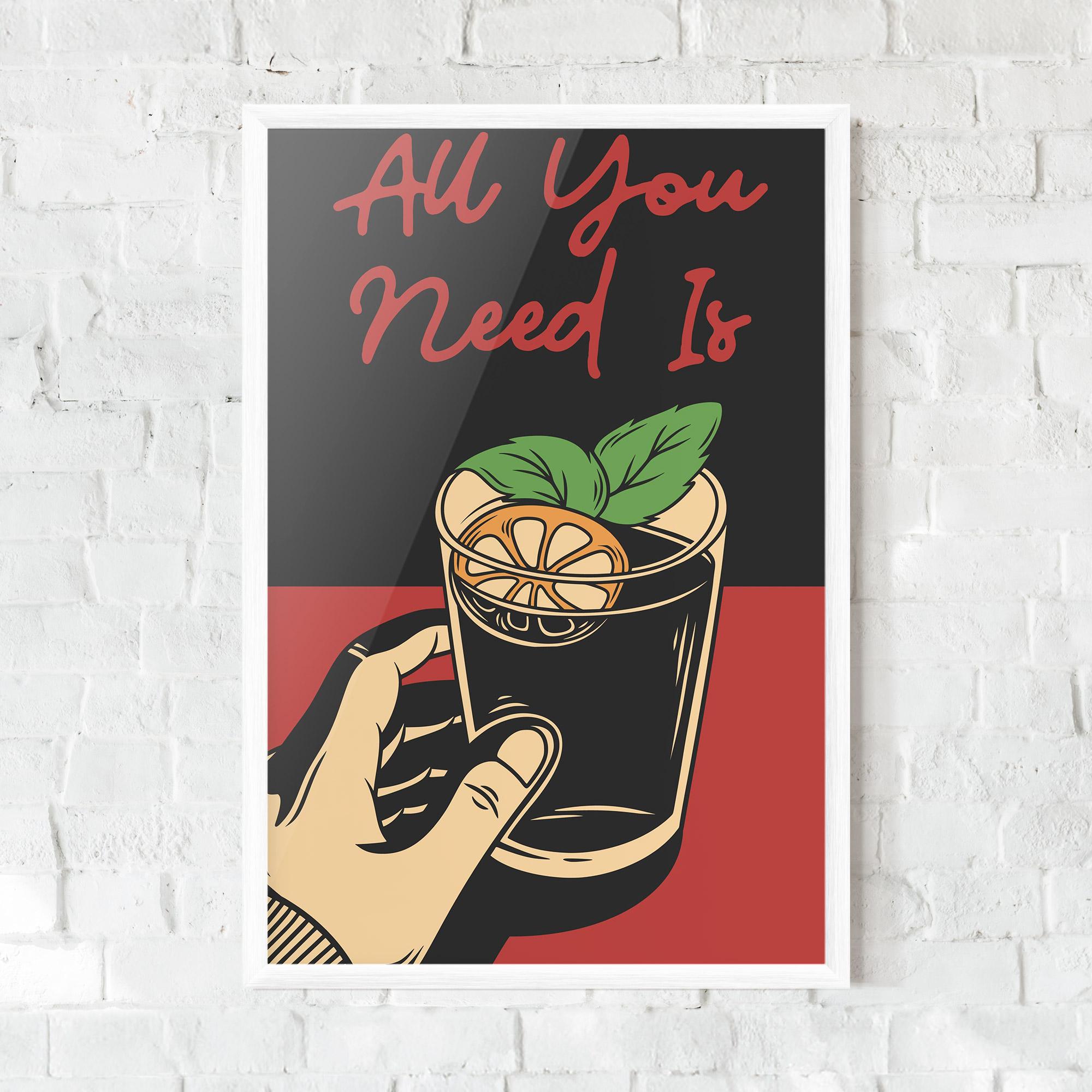 Keretezett Poszter All U Need mockup 0