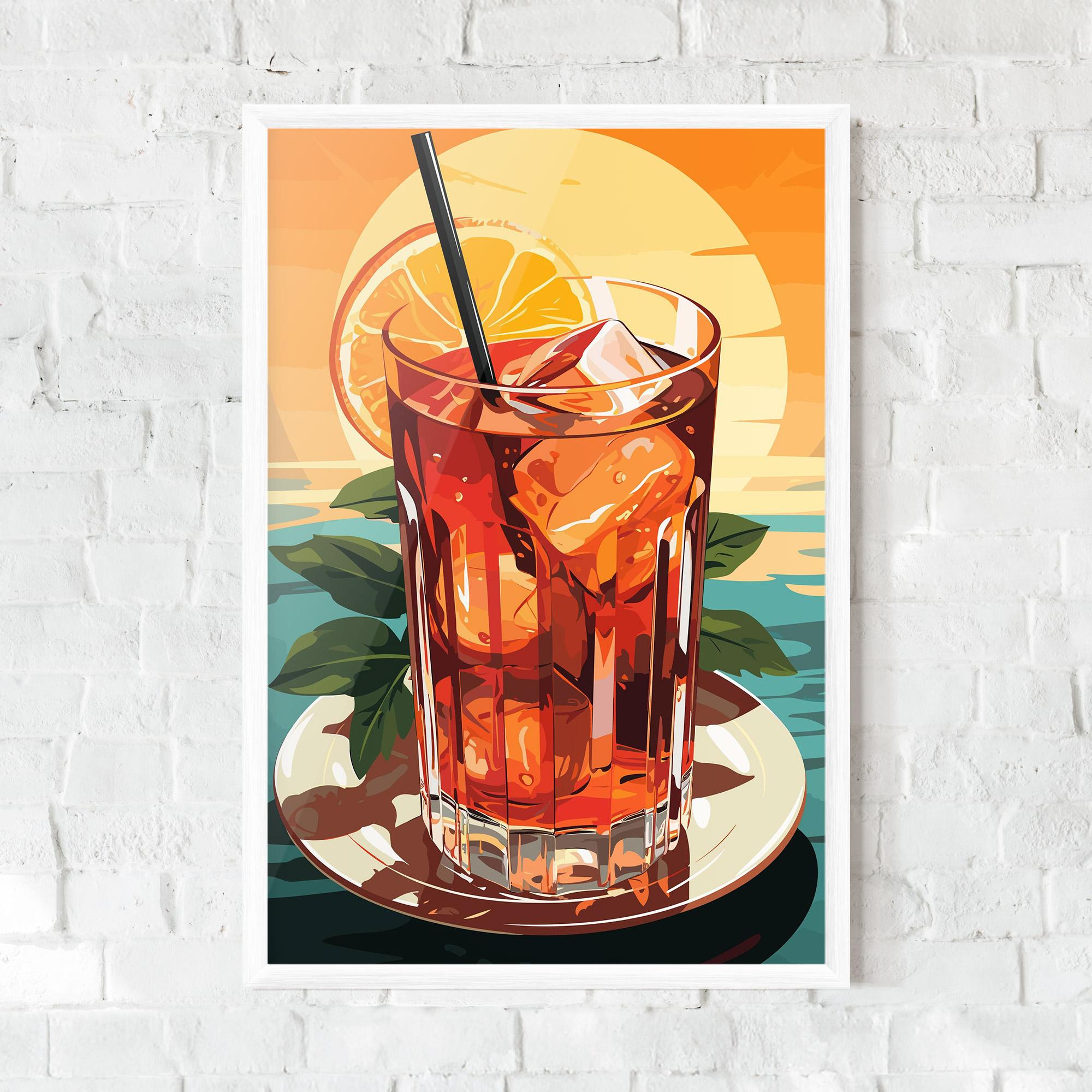 Keretezett Poszter Sunset Cocktail mockup 0