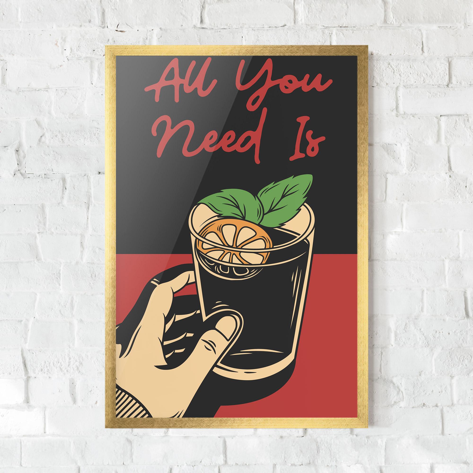 Keretezett Poszter All U Need mockup 0