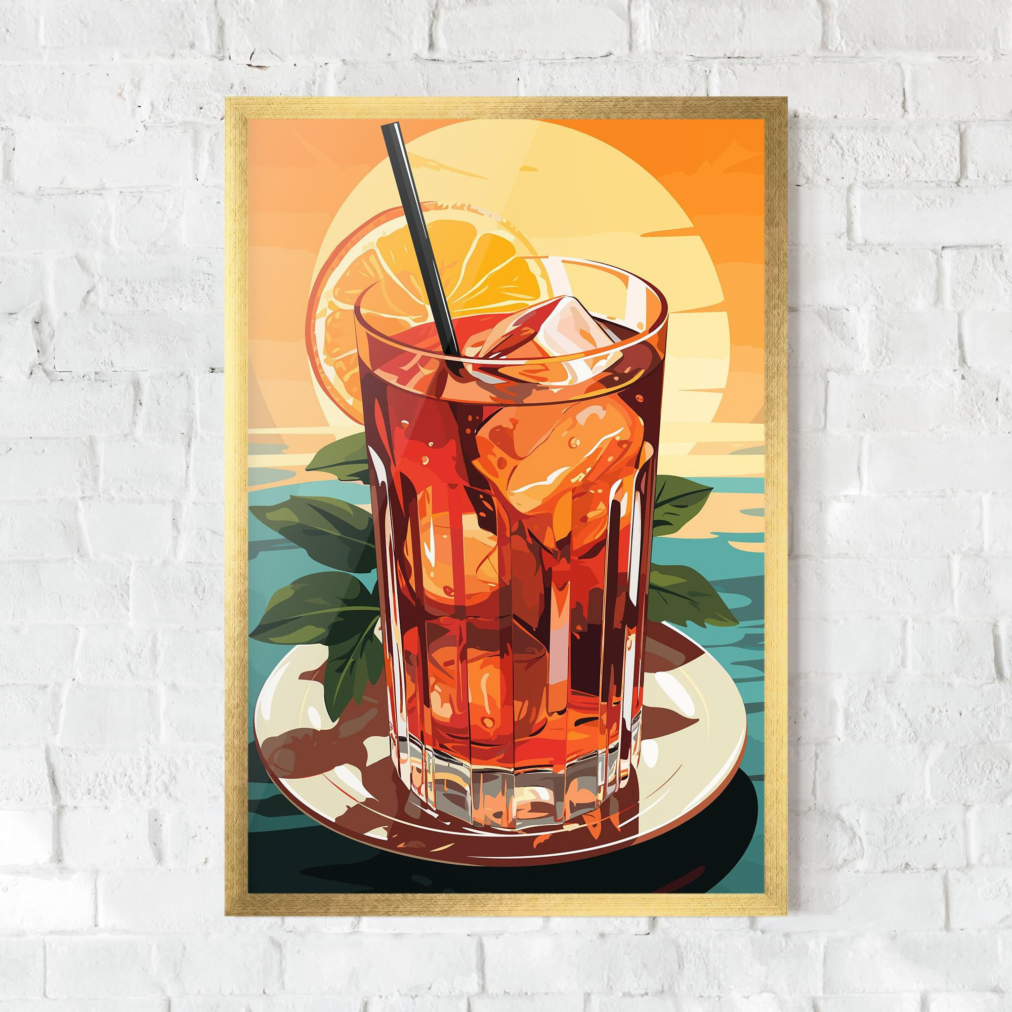 Keretezett Poszter Sunset Cocktail mockup 0
