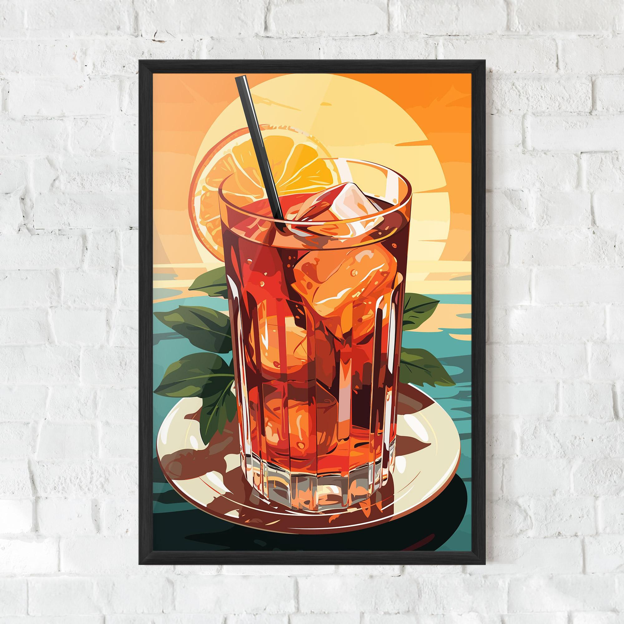 Keretezett Poszter Sunset Cocktail mockup 0