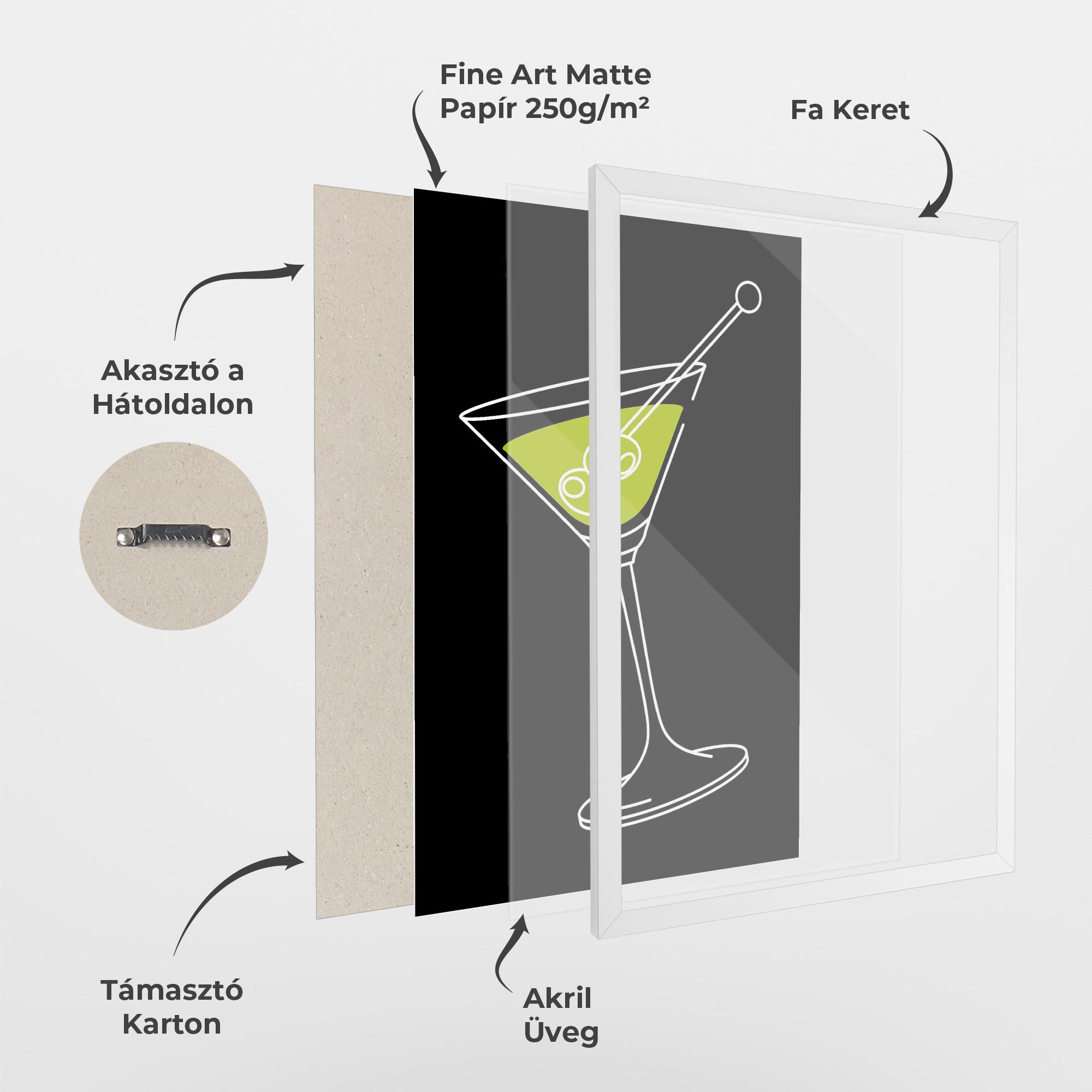 Keretezett Poszter Glass mockup 1