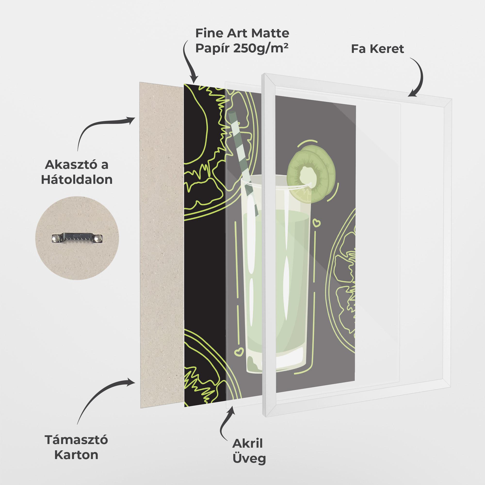 Keretezett Poszter Kiwi Drink mockup 1
