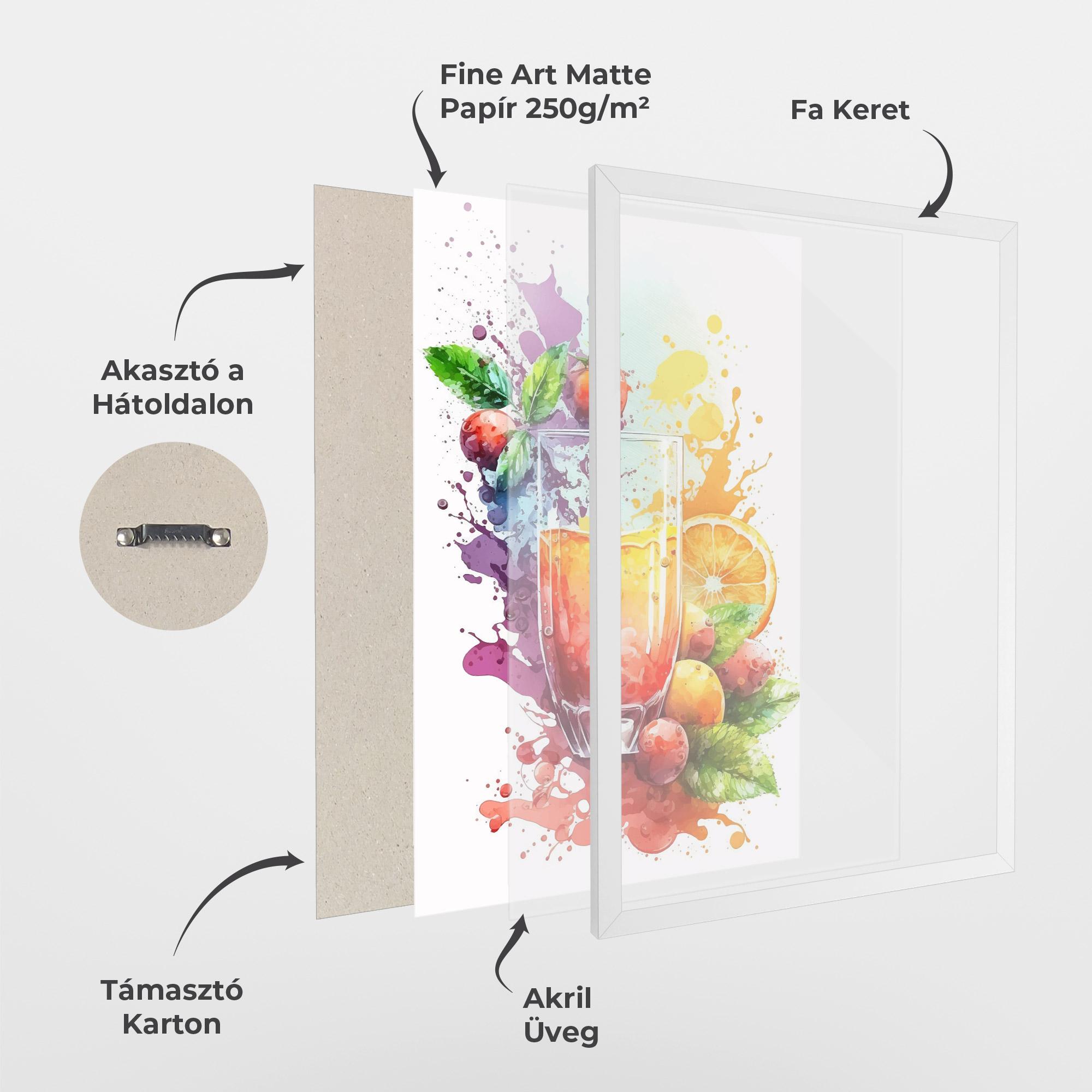 Keretezett Poszter Watercolor Drink mockup 1