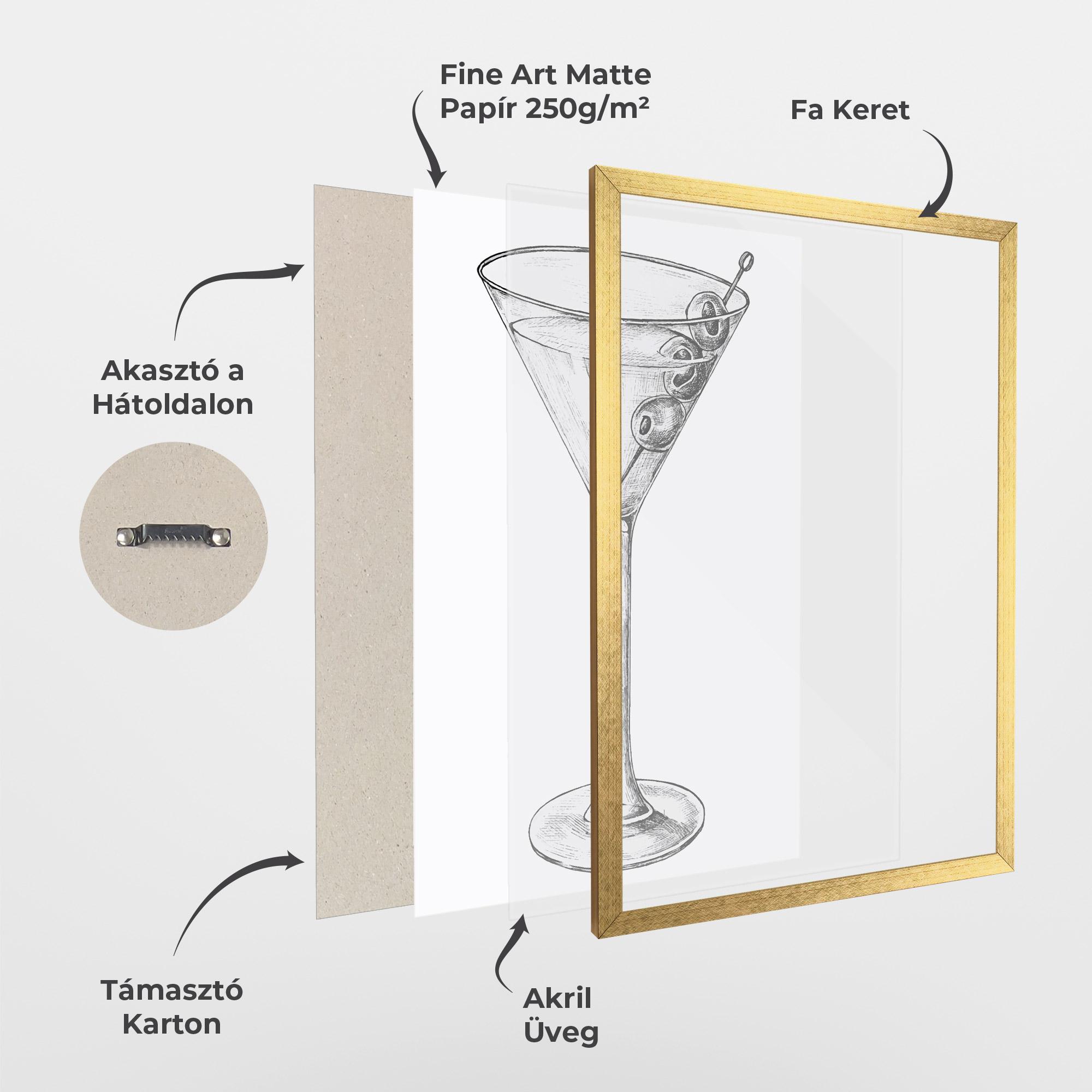 Keretezett Poszter Hand Drawn Glass mockup 1