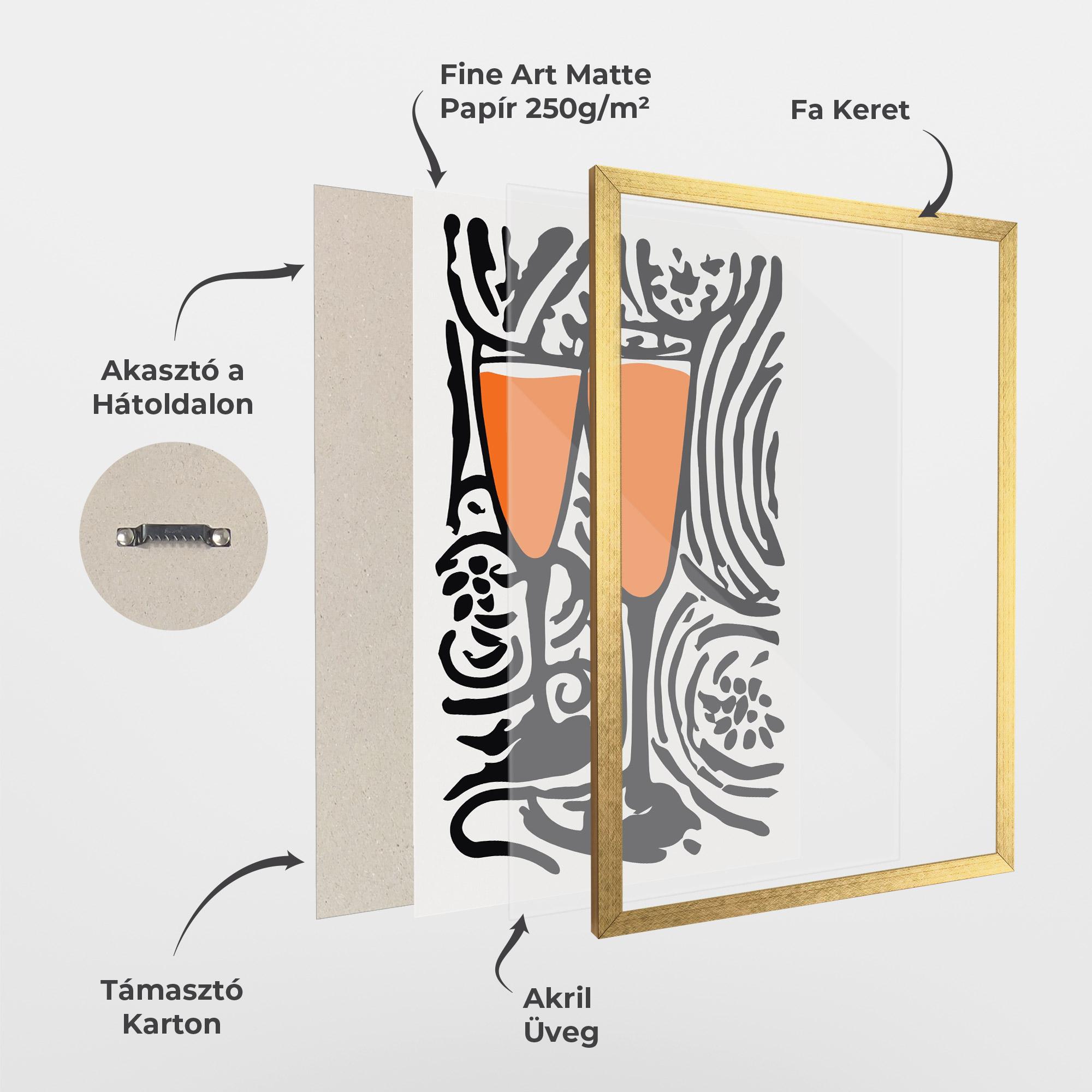 Keretezett Poszter Orange Grey Drink mockup 1