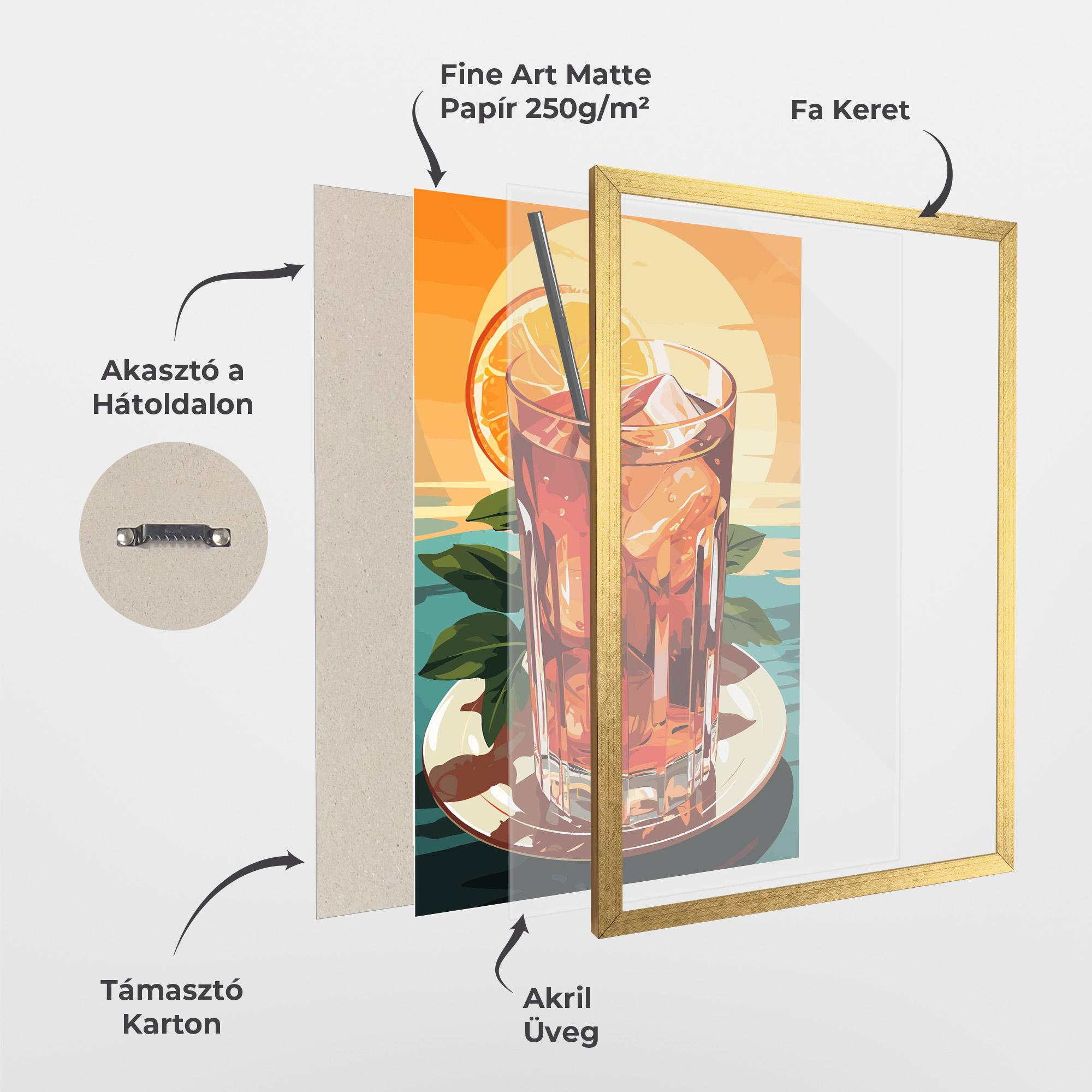 Keretezett Poszter Sunset Cocktail mockup 1