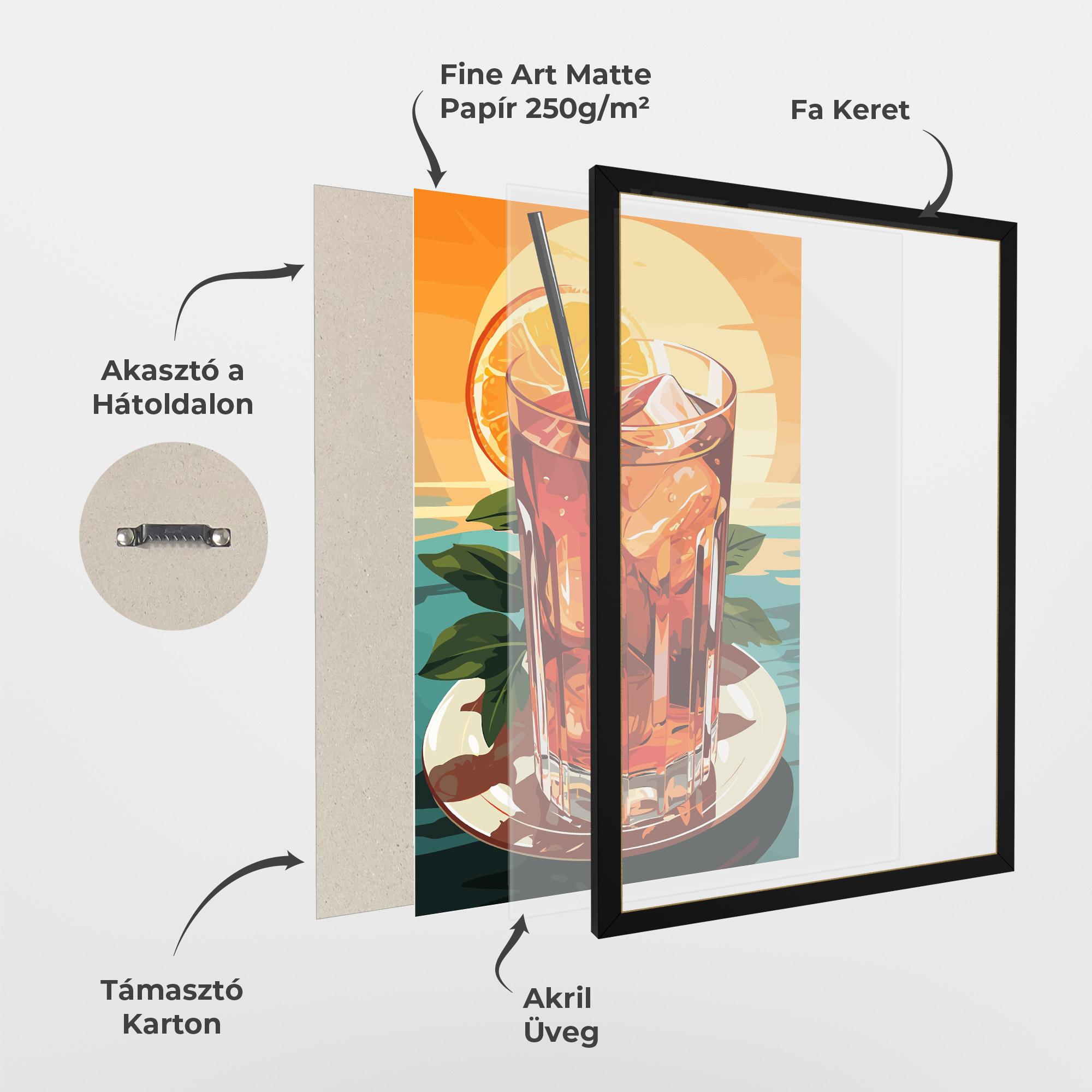Keretezett Poszter Sunset Cocktail mockup 1