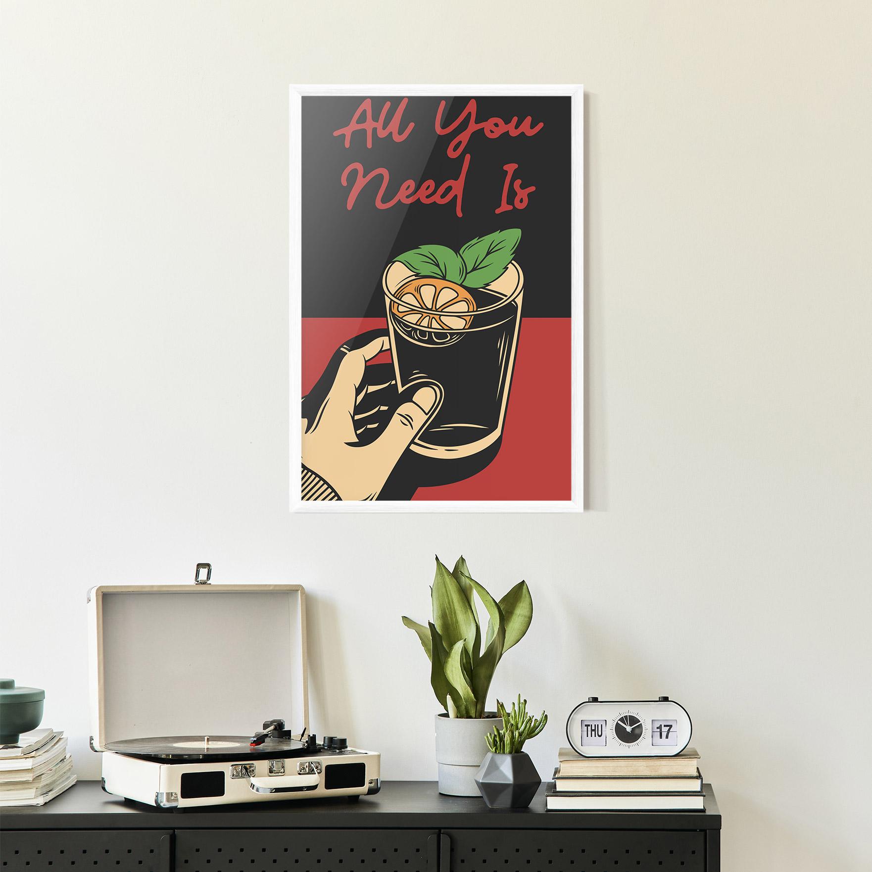 Keretezett Poszter All U Need mockup 2