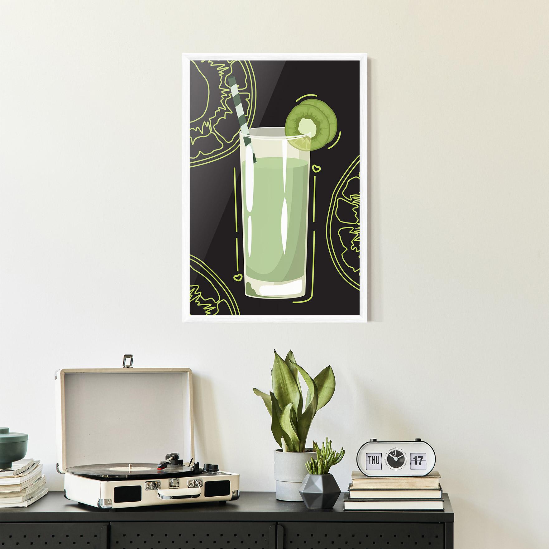 Keretezett Poszter Kiwi Drink mockup 2