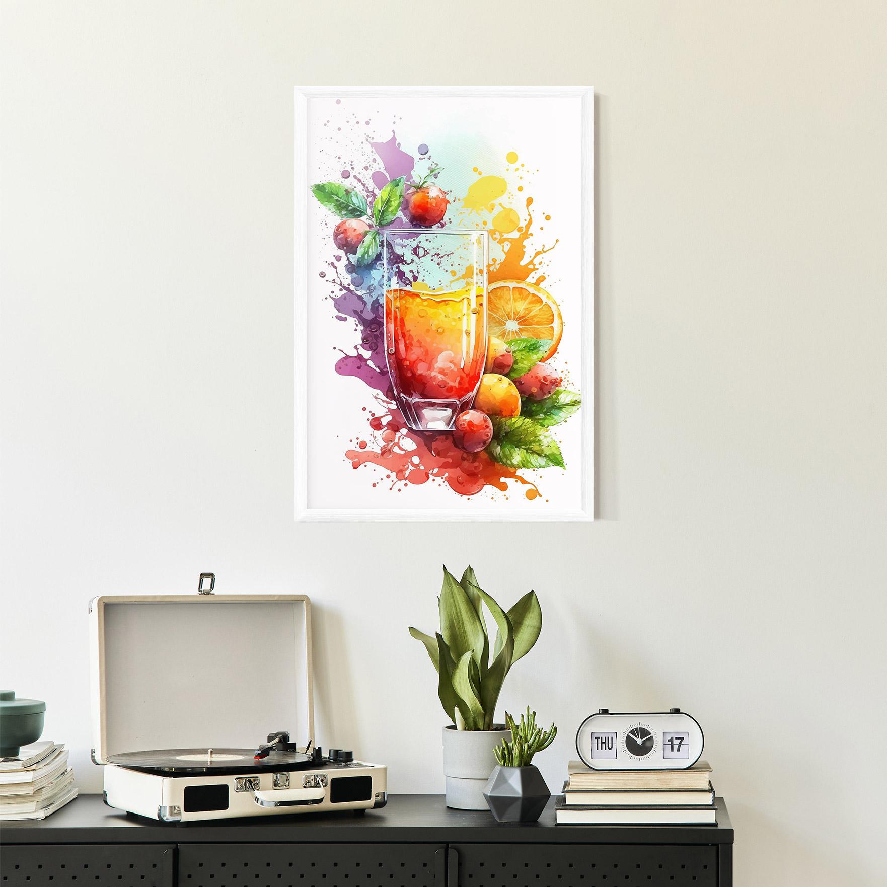 Keretezett Poszter Watercolor Drink mockup 2