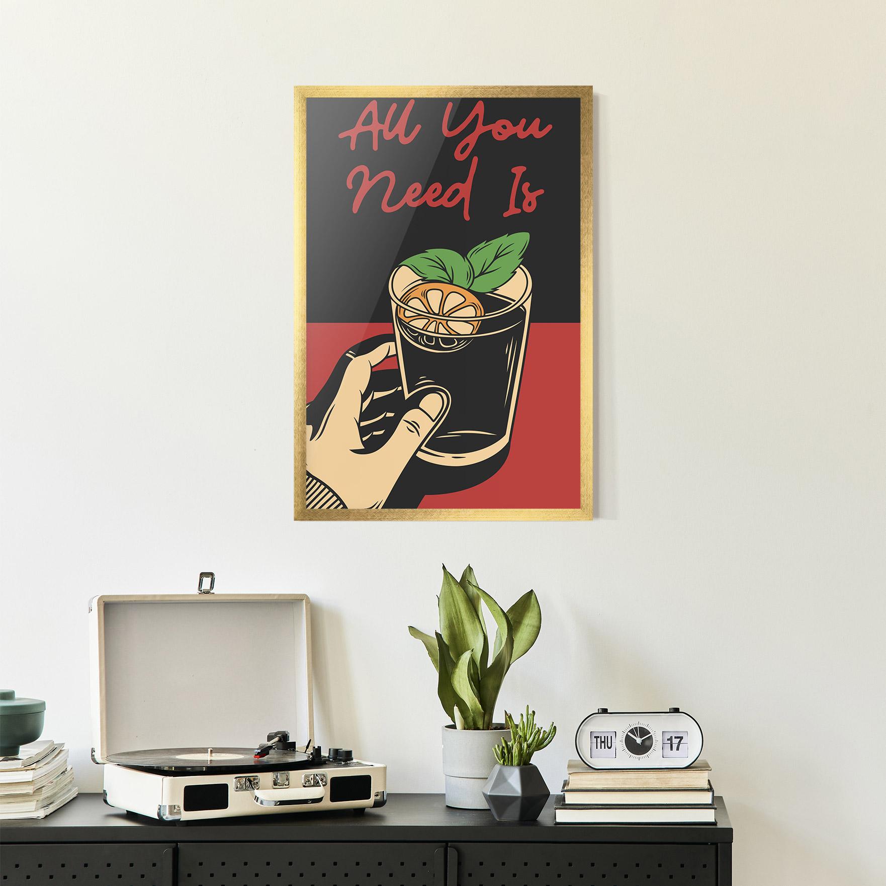 Keretezett Poszter All U Need mockup 2