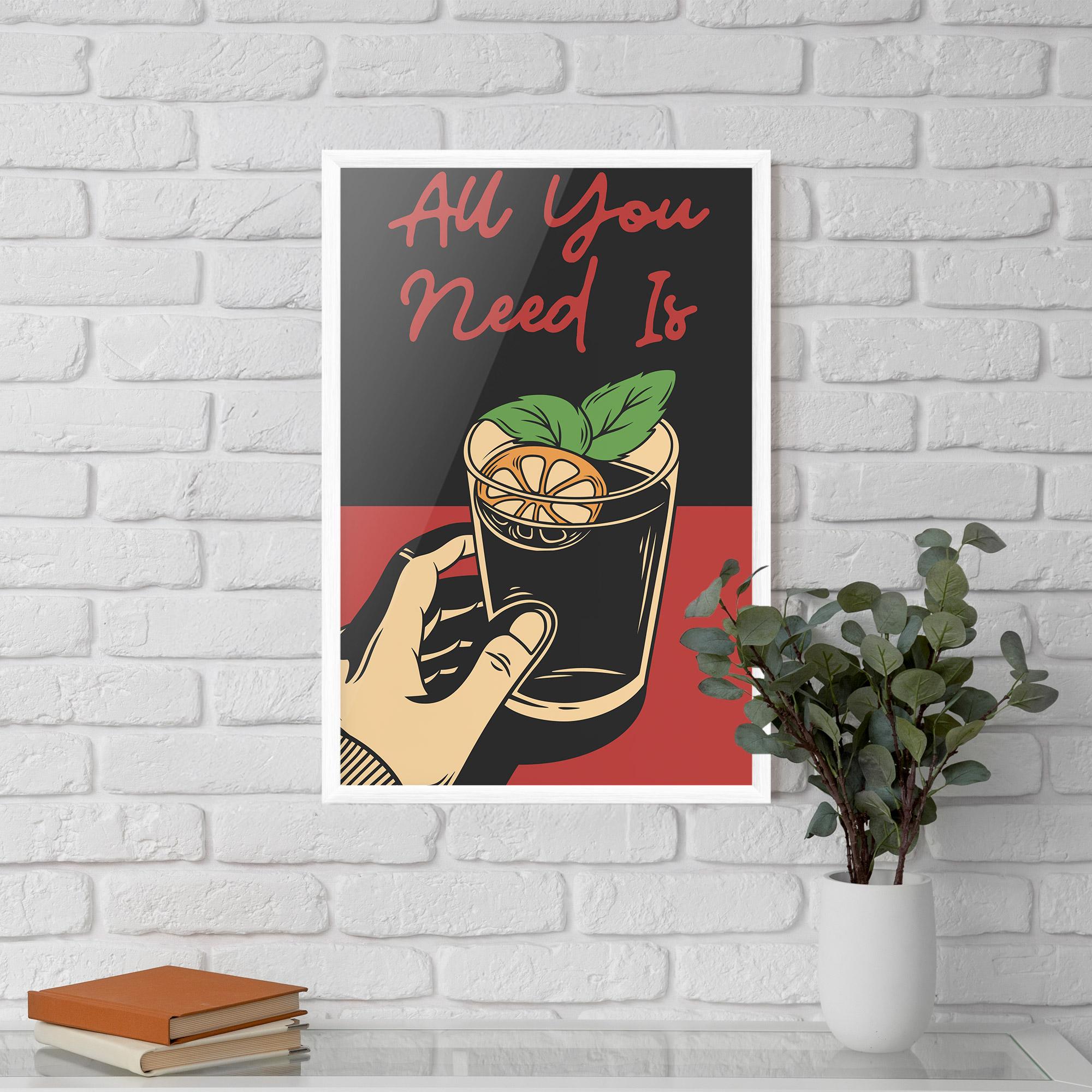 Keretezett Poszter All U Need mockup 5