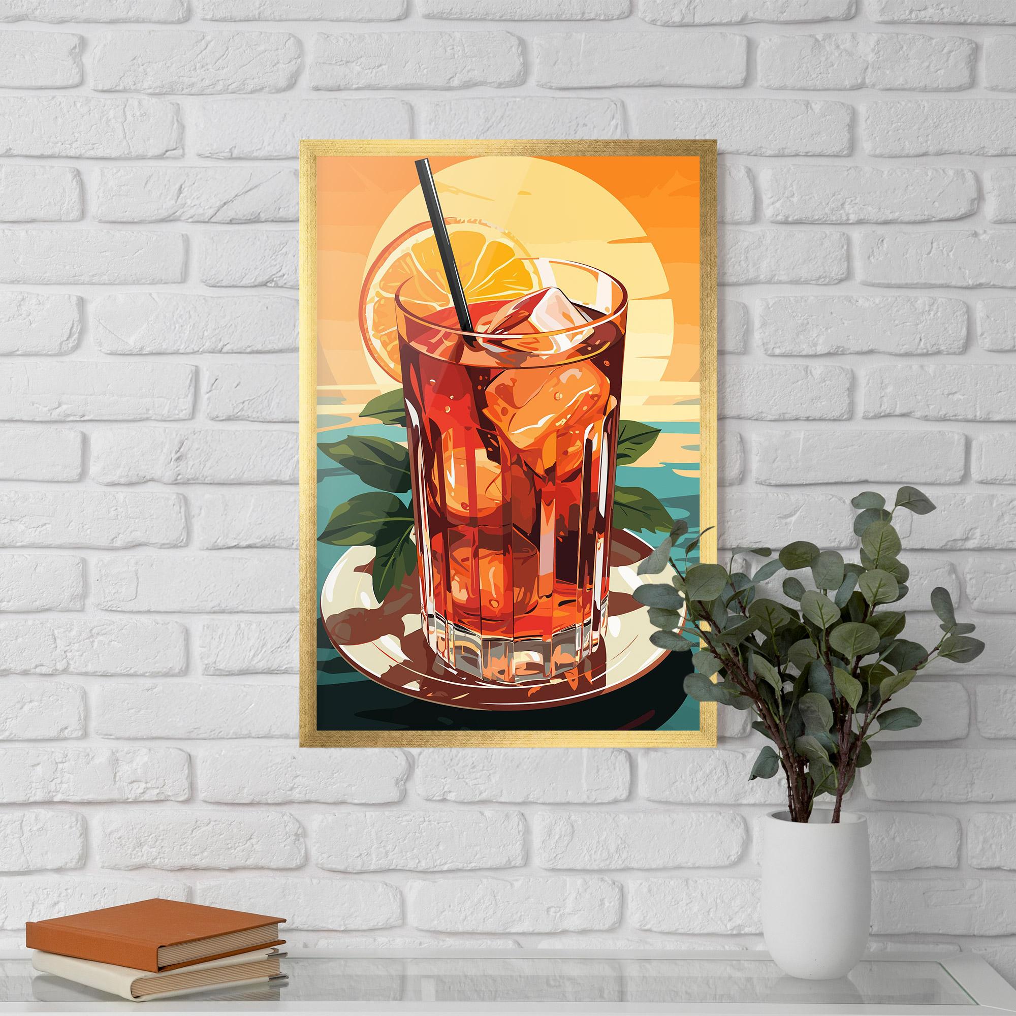 Keretezett Poszter Sunset Cocktail mockup 5