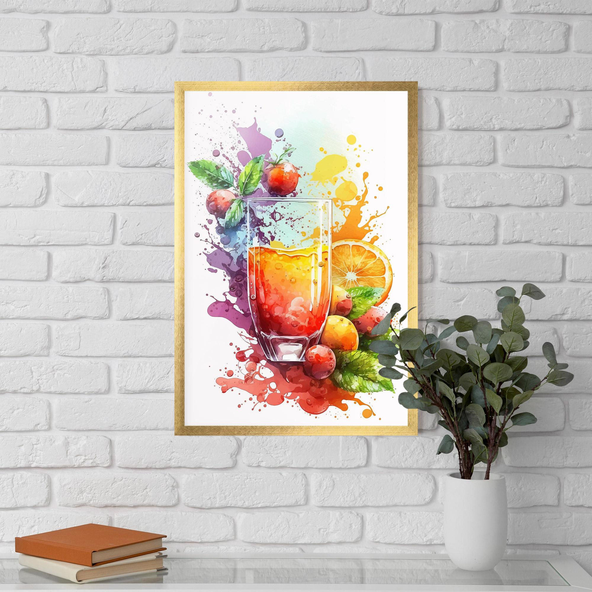 Keretezett Poszter Watercolor Drink mockup 5