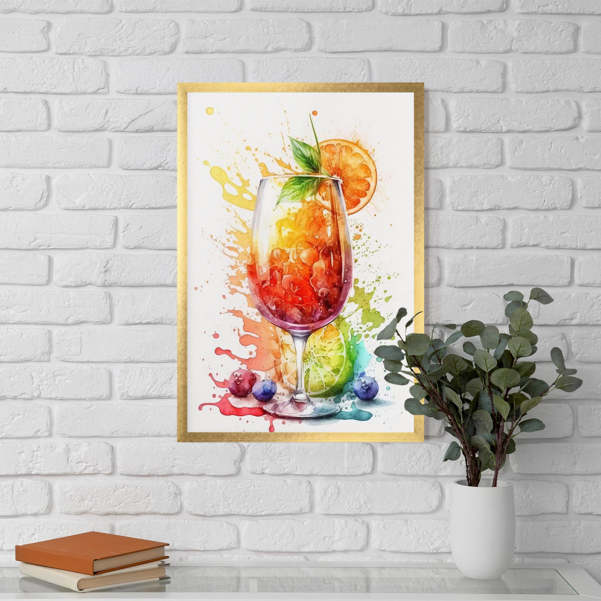 Keretezett Poszter Watercolor Juice mockup 5