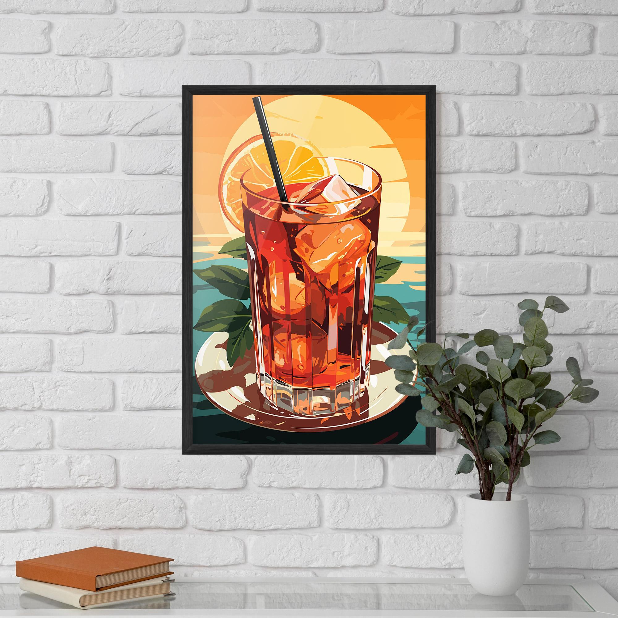 Keretezett Poszter Sunset Cocktail mockup 5