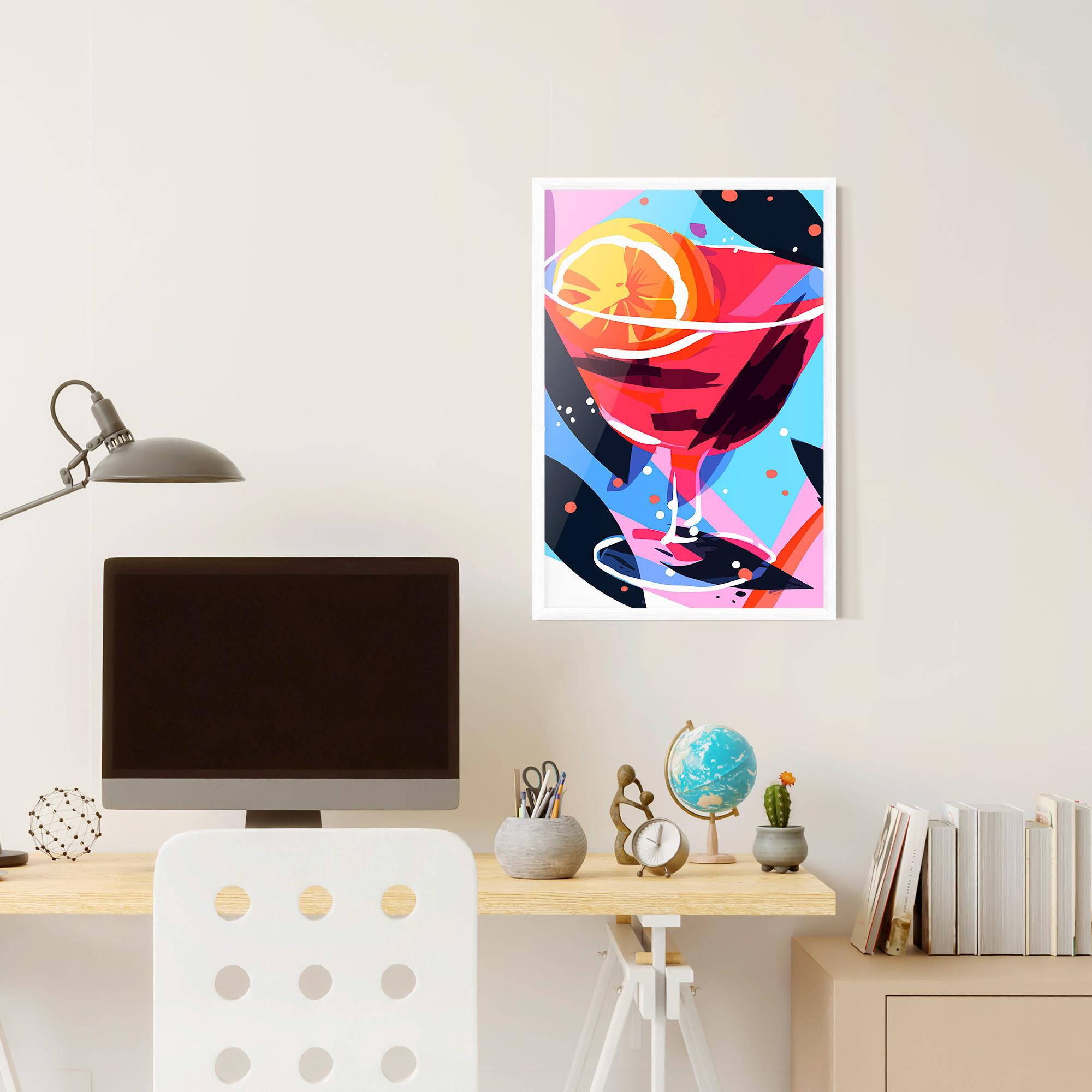 Keretezett Poszter Red Cocktail Art mockup 6