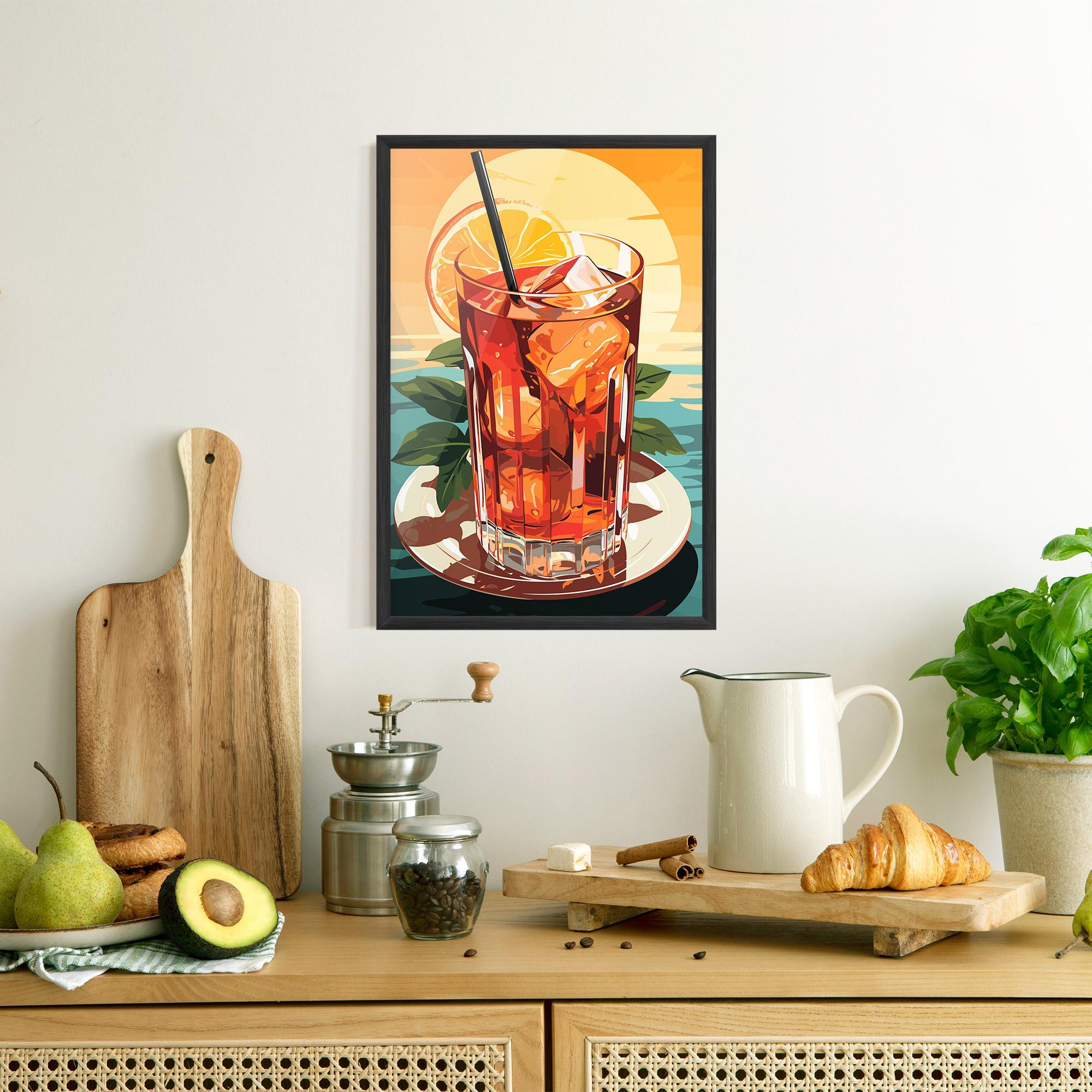 Keretezett Poszter Sunset Cocktail mockup 8