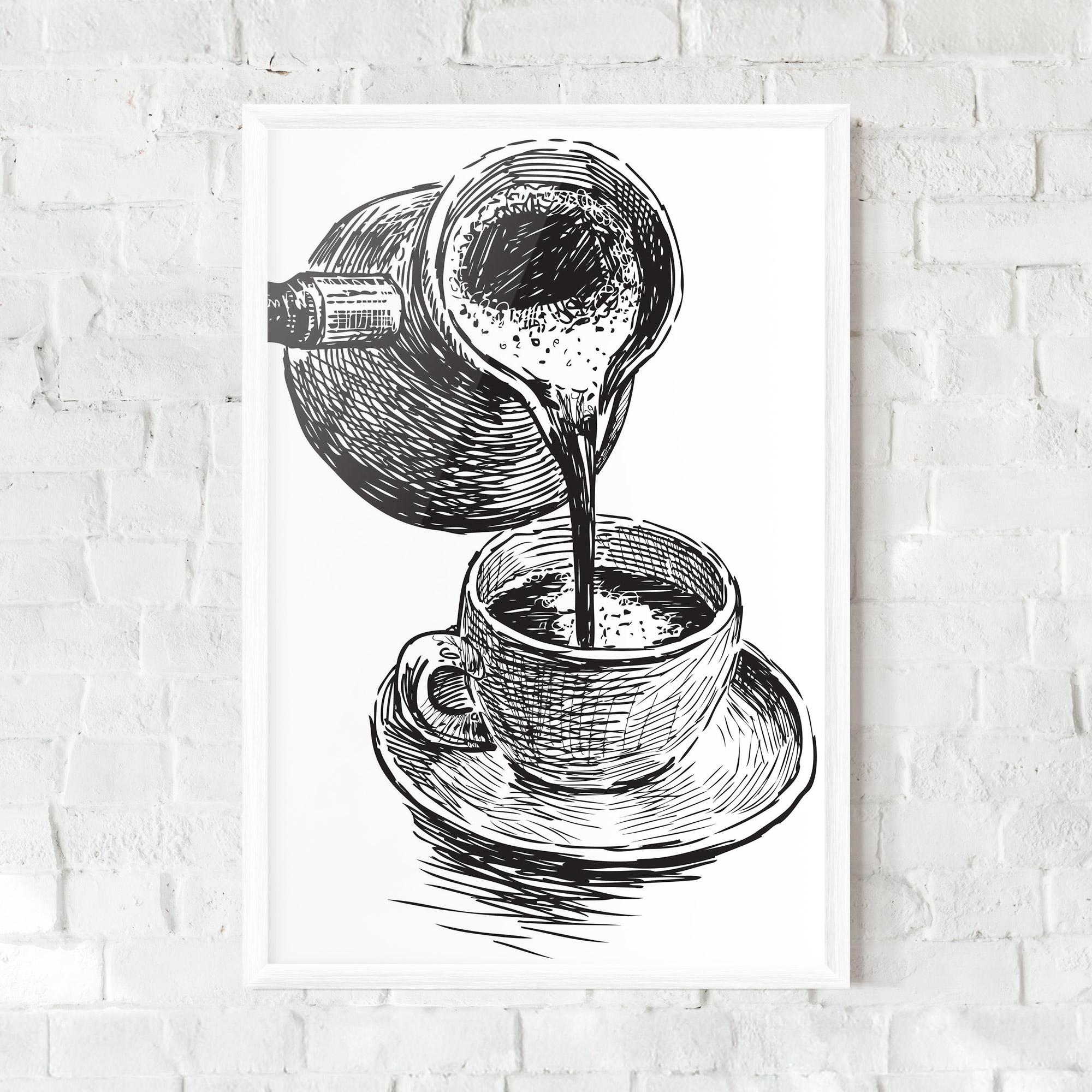 Keretezett Poszter Coffee Serving mockup 0