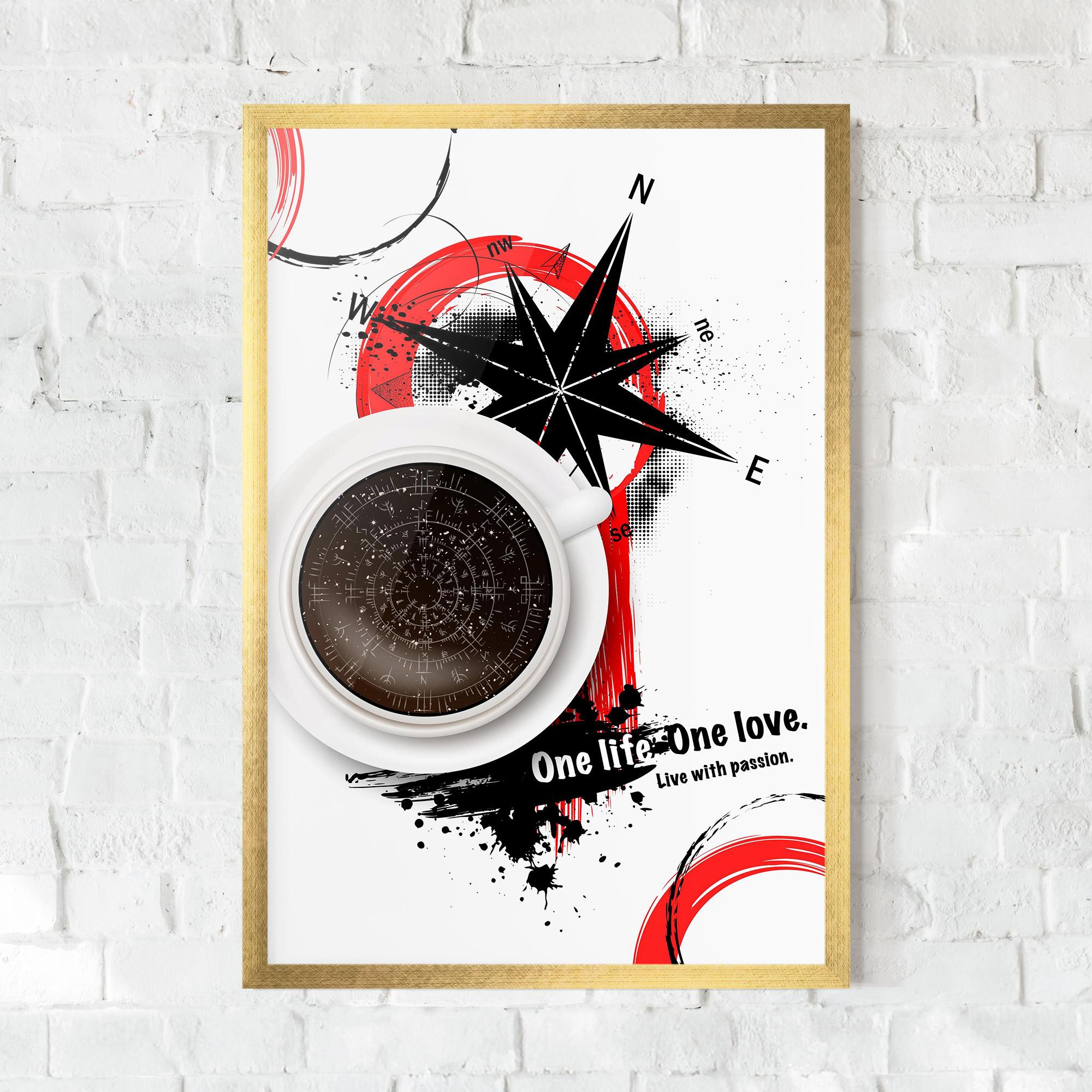 Keretezett Poszter Live With Passion mockup 0