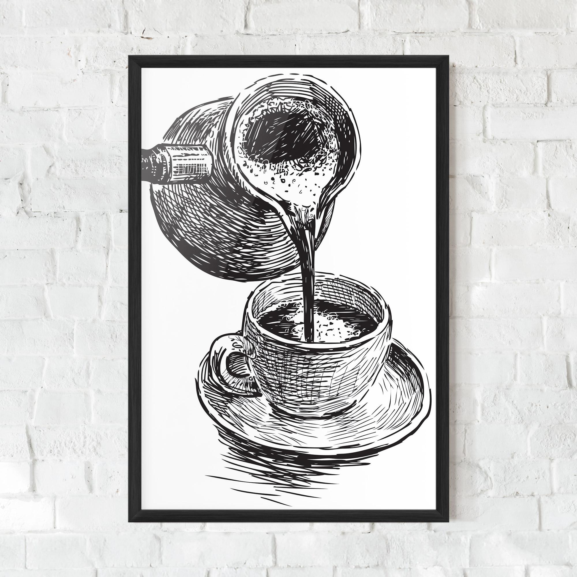 Keretezett Poszter Coffee Serving mockup 0