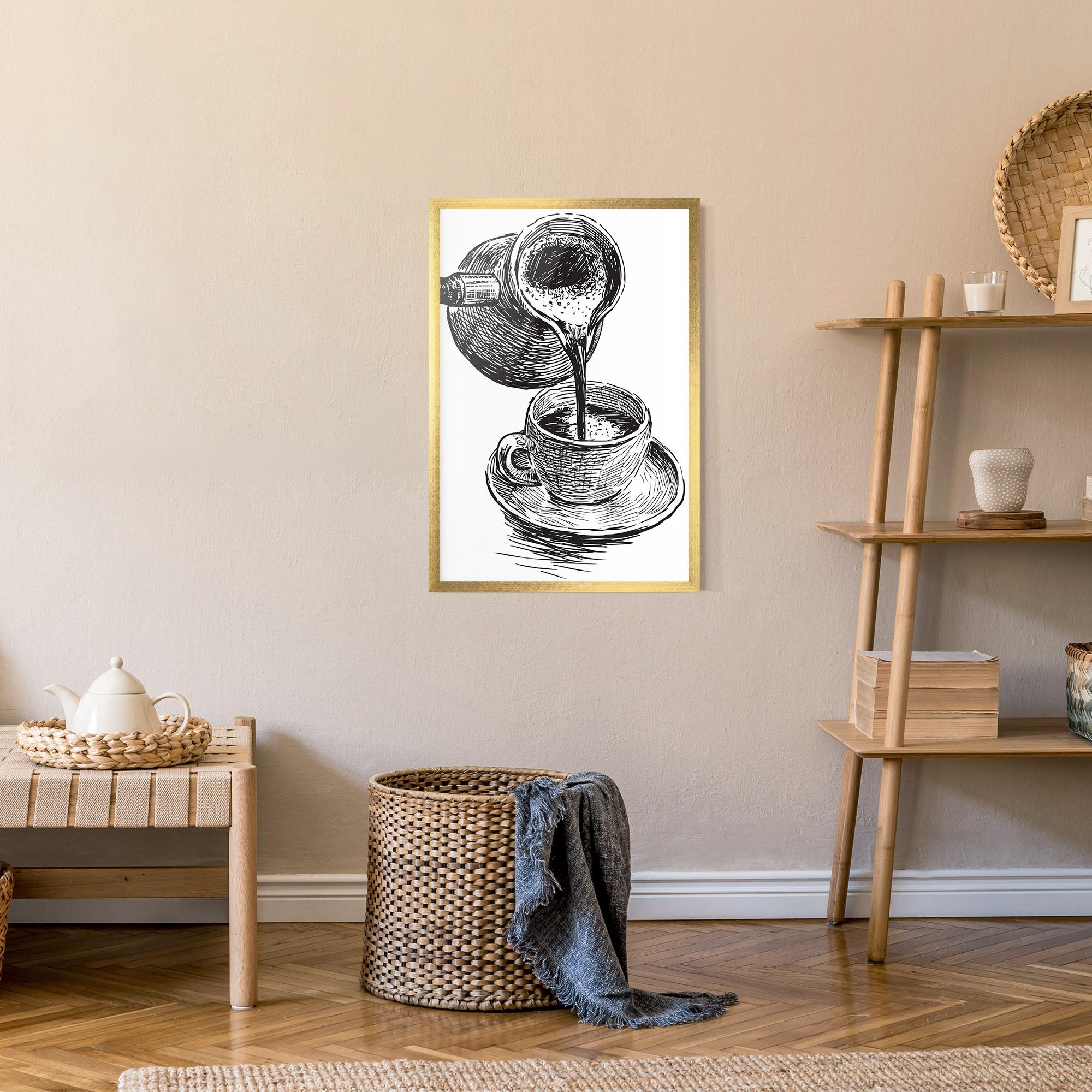 Keretezett Poszter Coffee Serving mockup 9