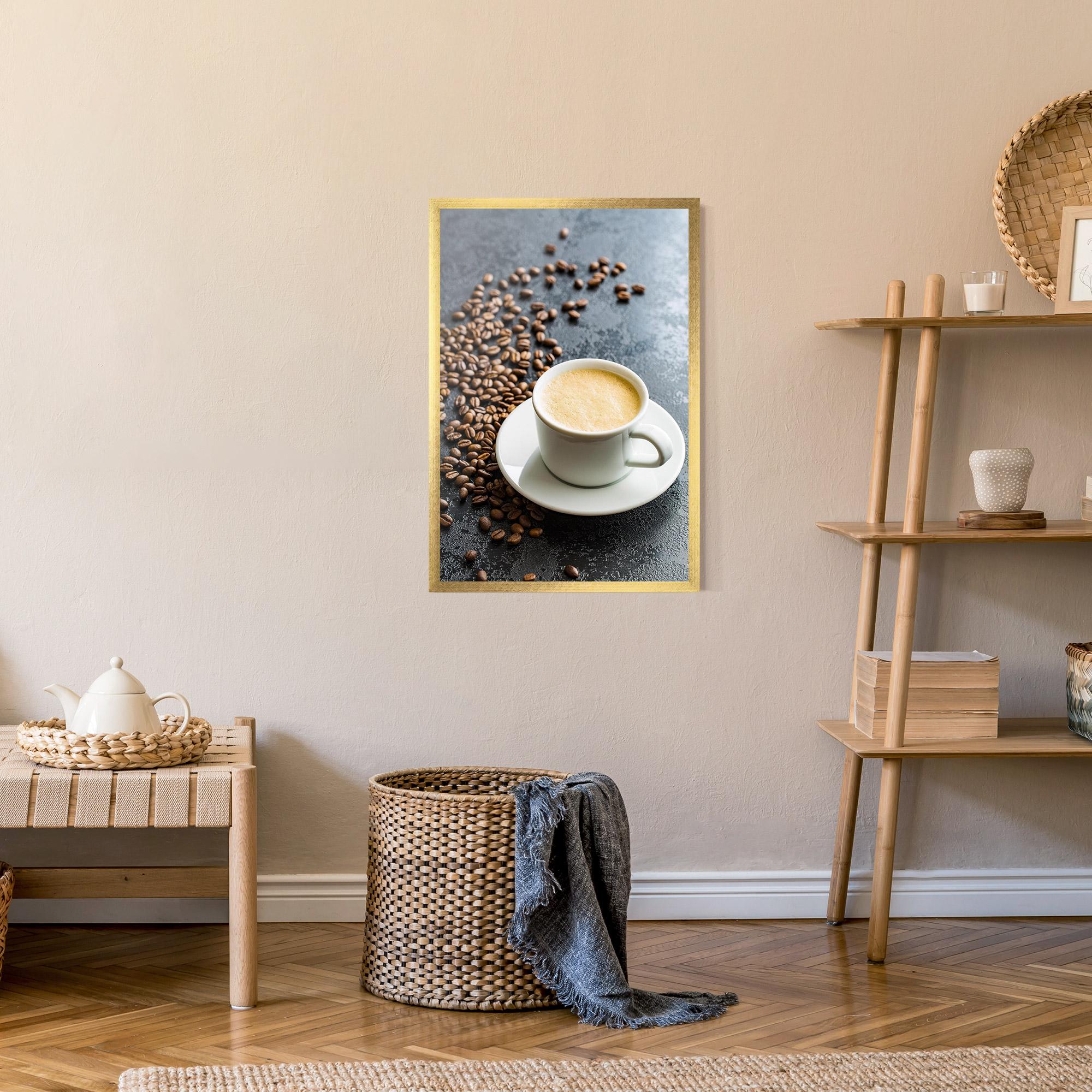 Keretezett Poszter Hot Cappuccino Coffee mockup 9