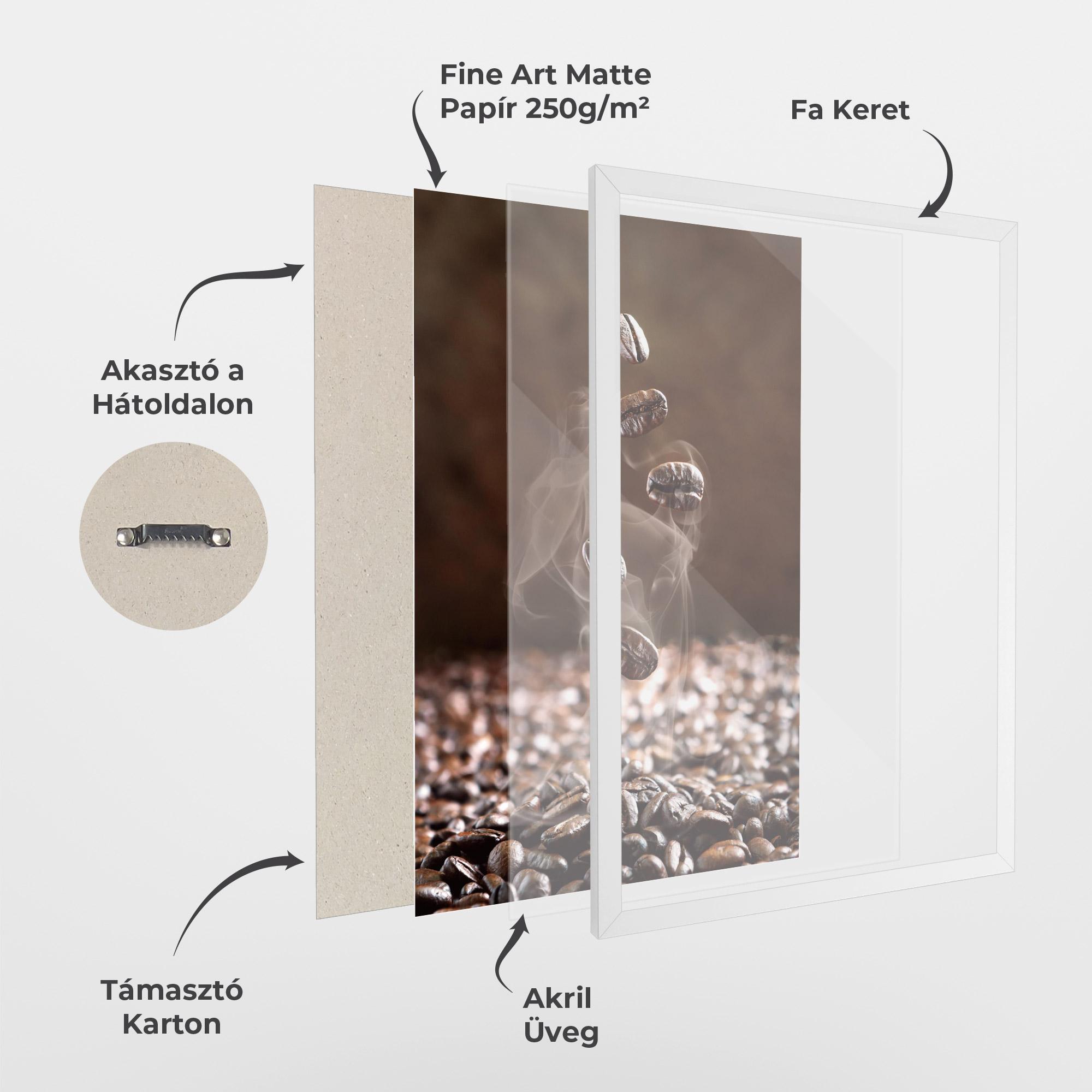 Keretezett Poszter Close Up Falling Beans mockup 1