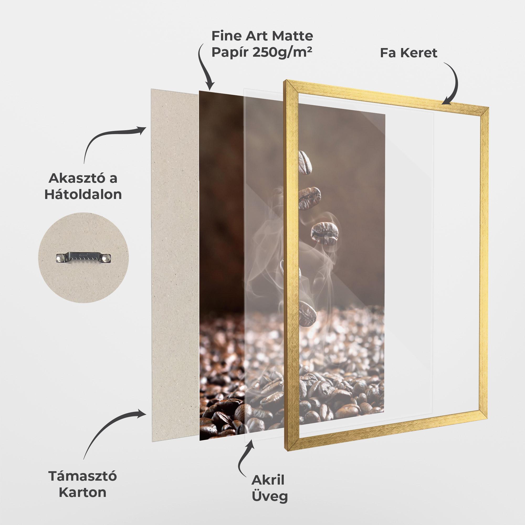 Keretezett Poszter Close Up Falling Beans mockup 1