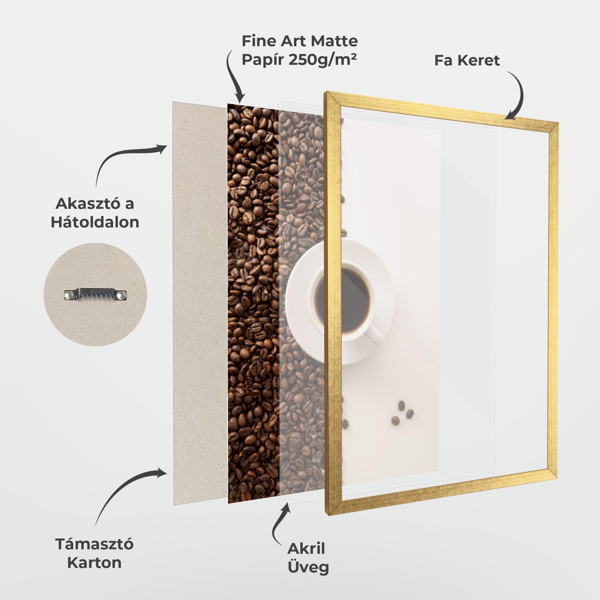 Keretezett Poszter Contrasted Coffee mockup 1
