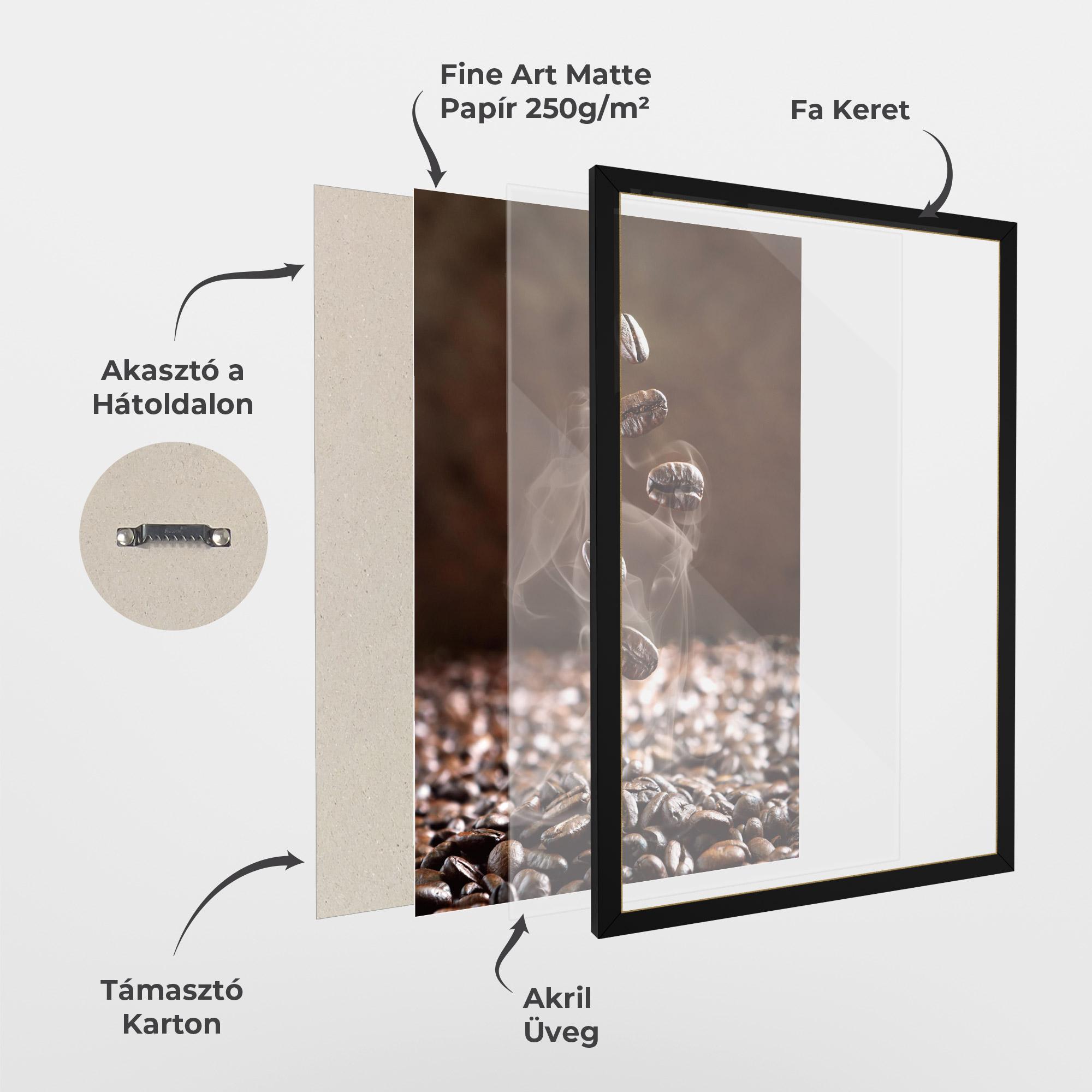 Keretezett Poszter Close Up Falling Beans mockup 1