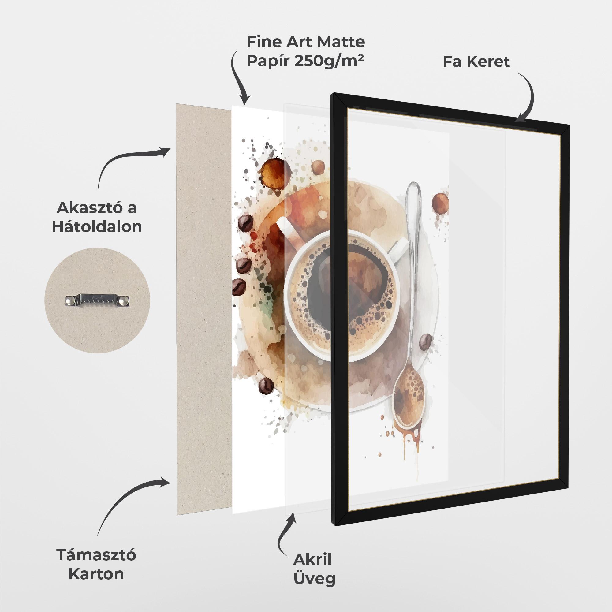 Keretezett Poszter Coffee Liquid mockup 1