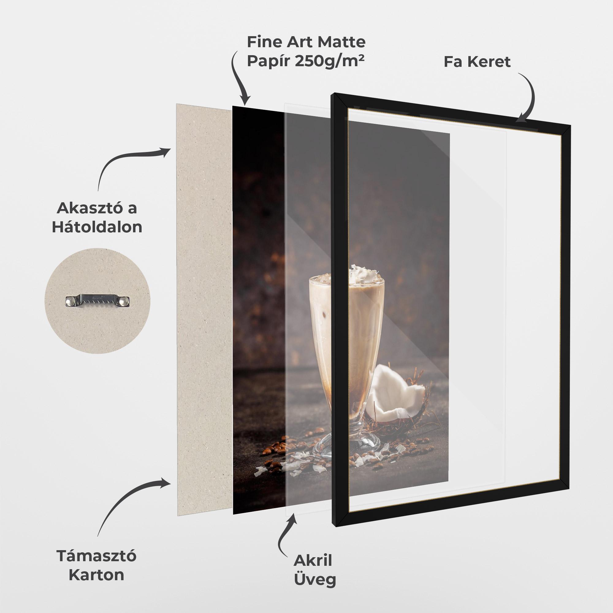 Keretezett Poszter Tasty Coconut Coffee mockup 1