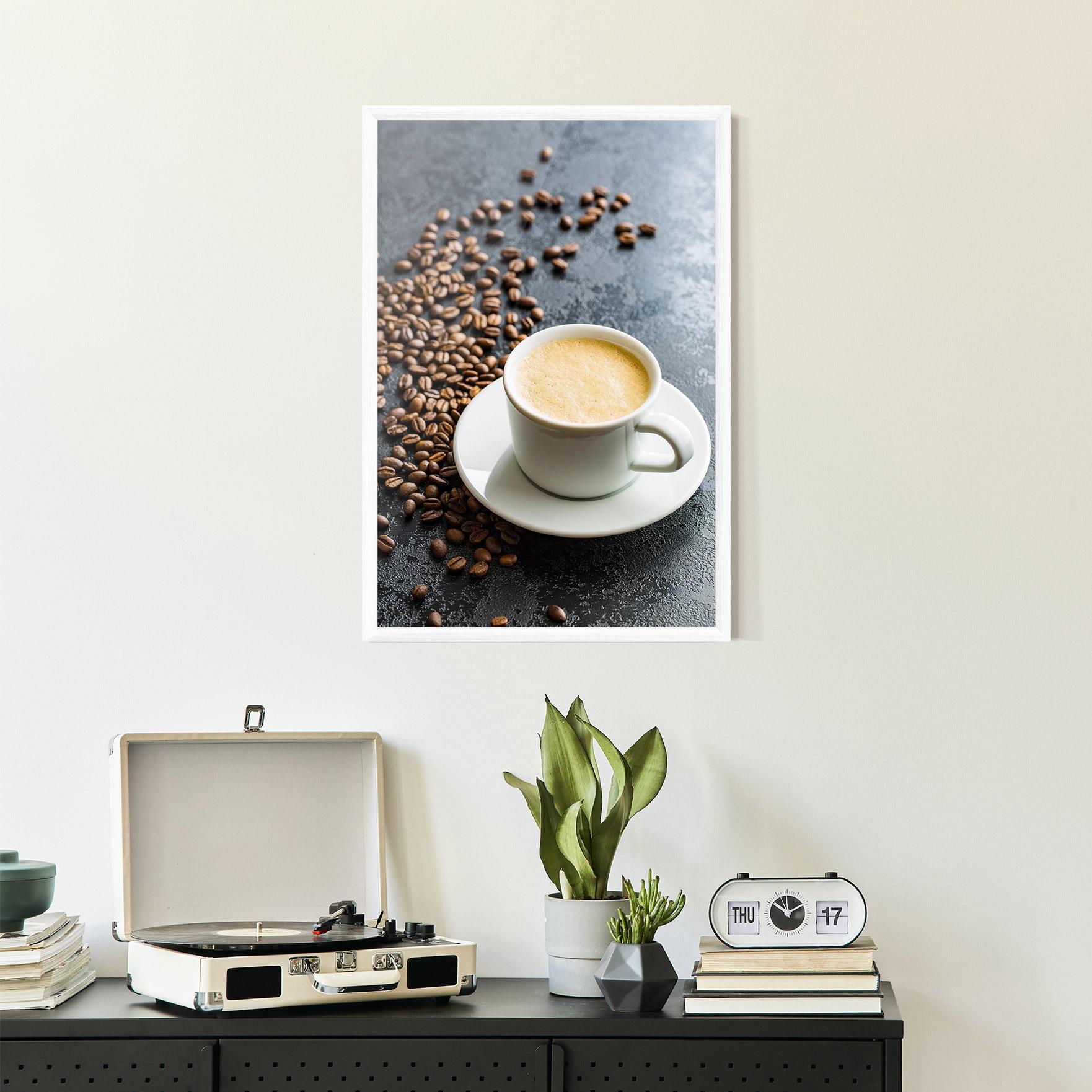 Keretezett Poszter Hot Cappuccino Coffee mockup 2