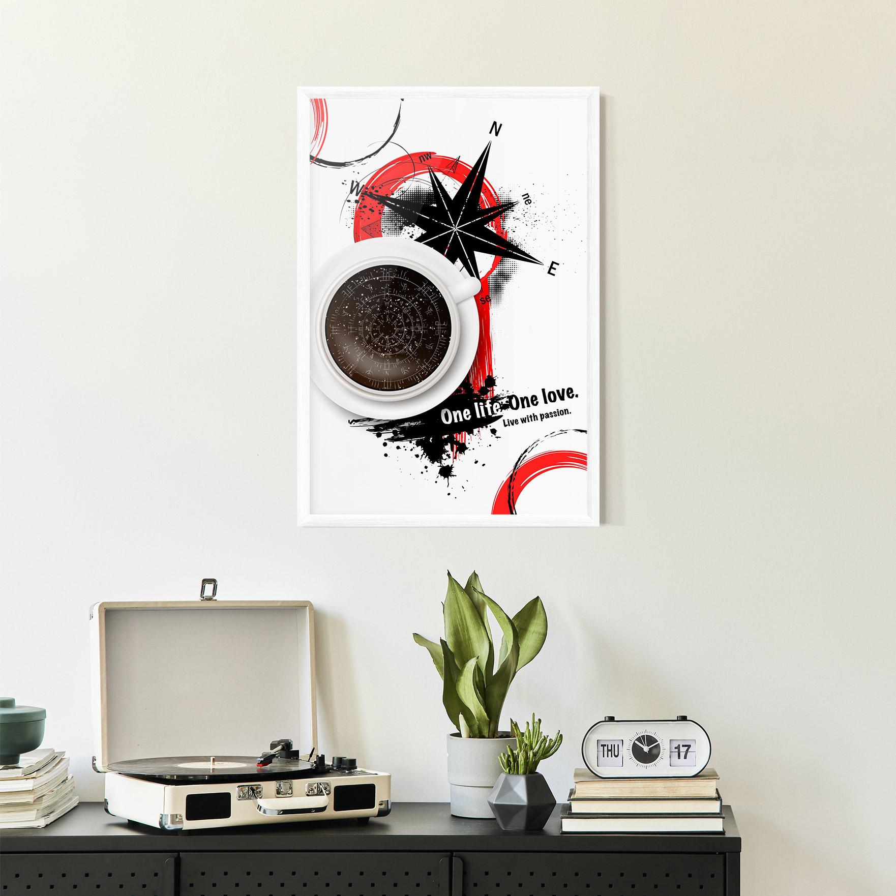 Keretezett Poszter Live With Passion mockup 2