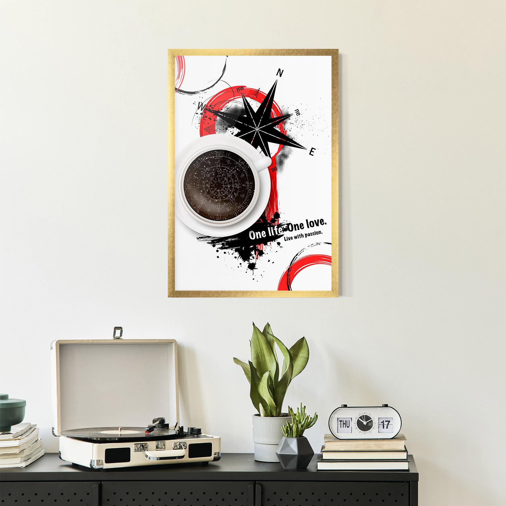 Keretezett Poszter Live With Passion mockup 2