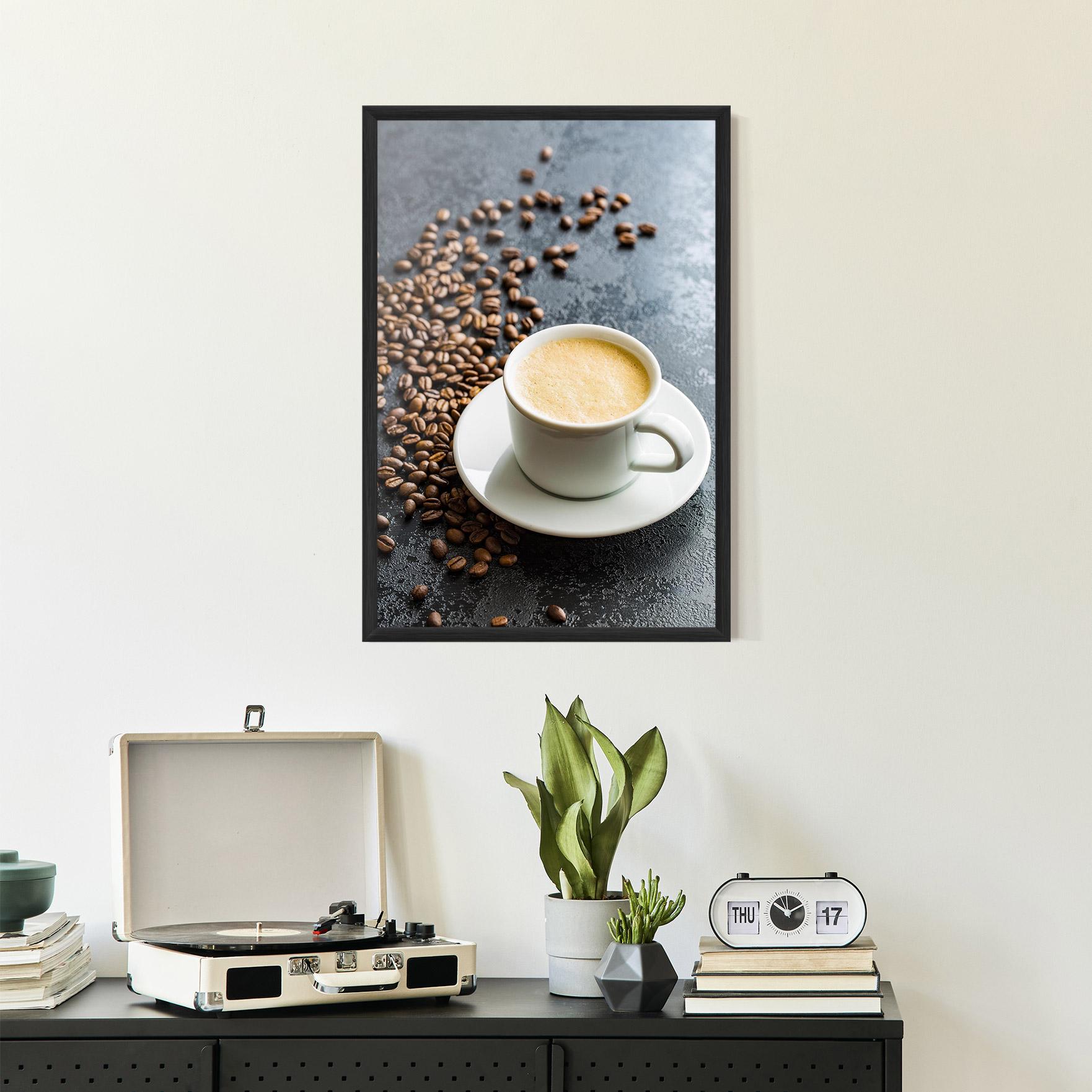 Keretezett Poszter Hot Cappuccino Coffee mockup 2