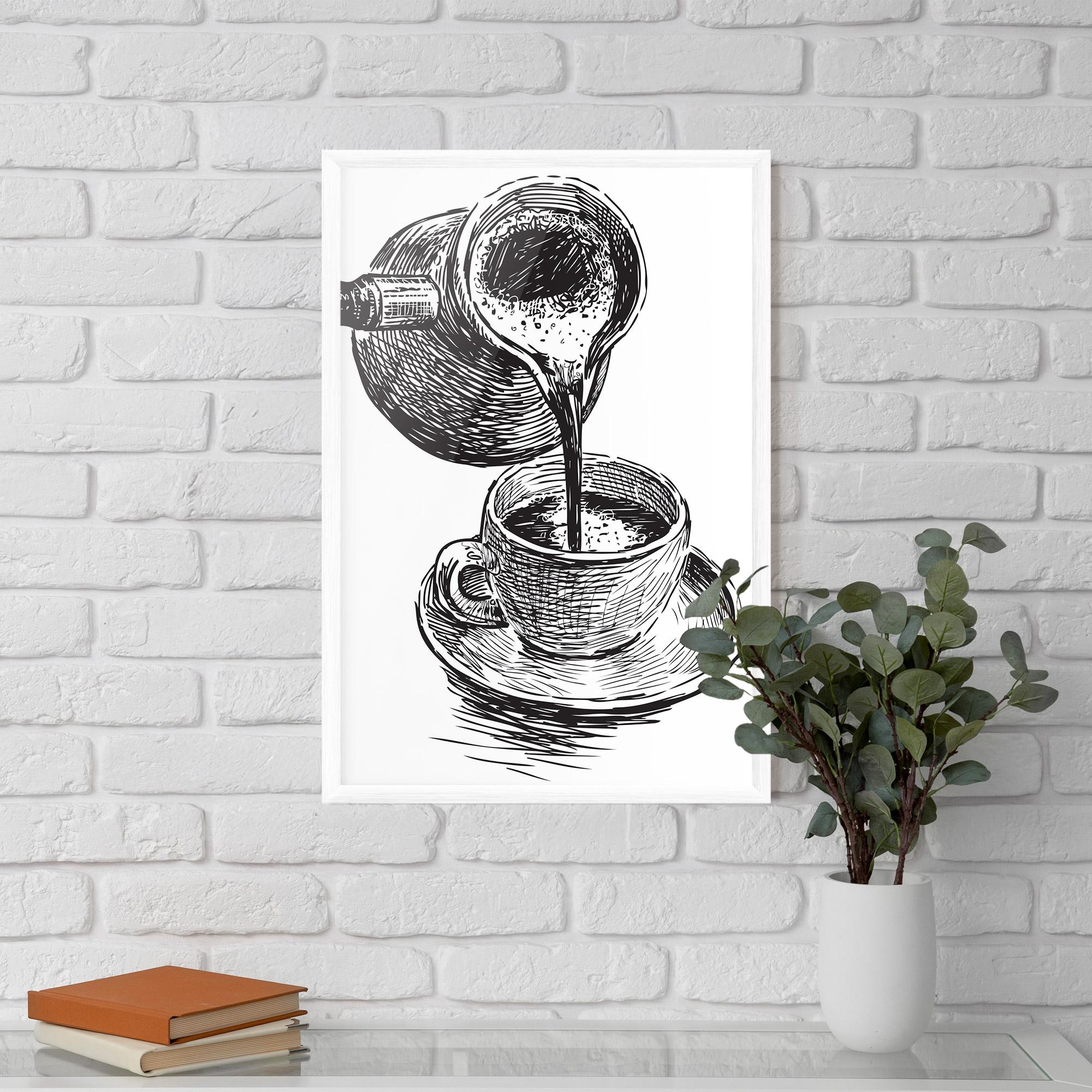 Keretezett Poszter Coffee Serving mockup 5