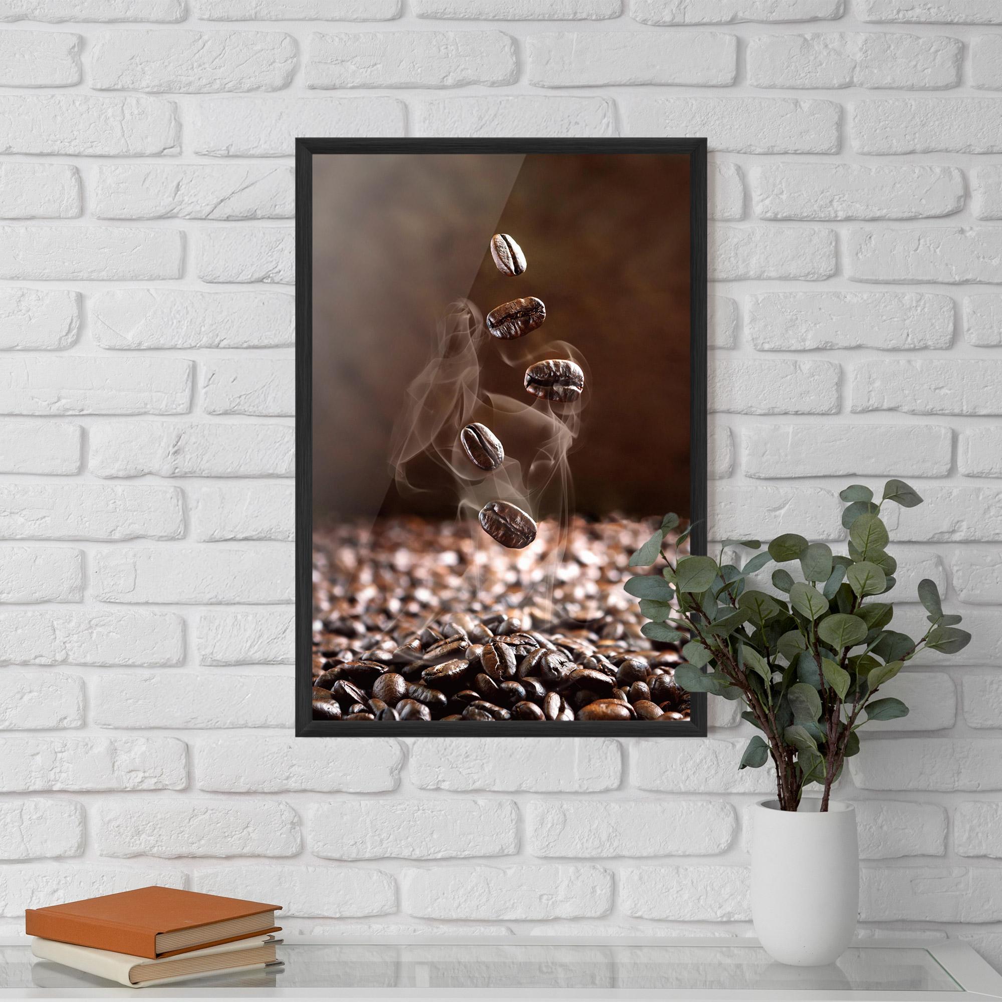 Keretezett Poszter Close Up Falling Beans mockup 5