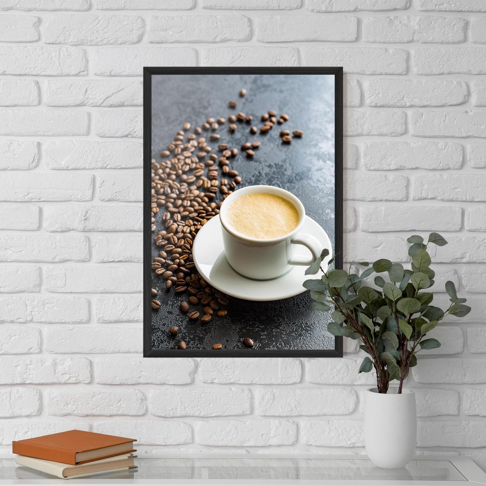 Keretezett Poszter Hot Cappuccino Coffee mockup 5