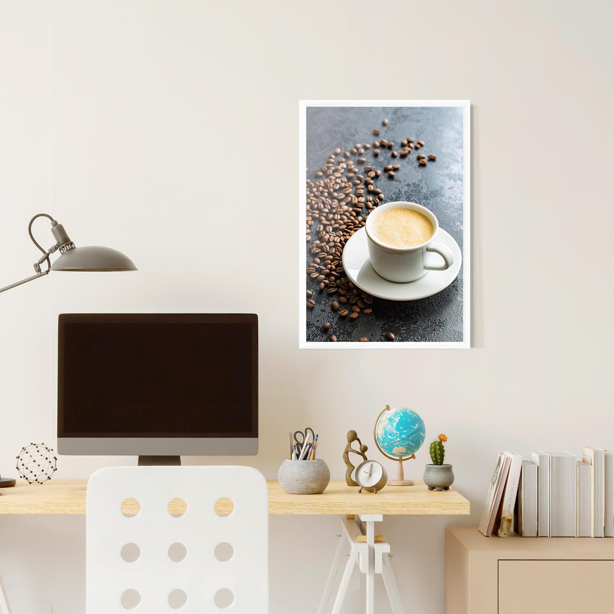 Keretezett Poszter Hot Cappuccino Coffee mockup 6