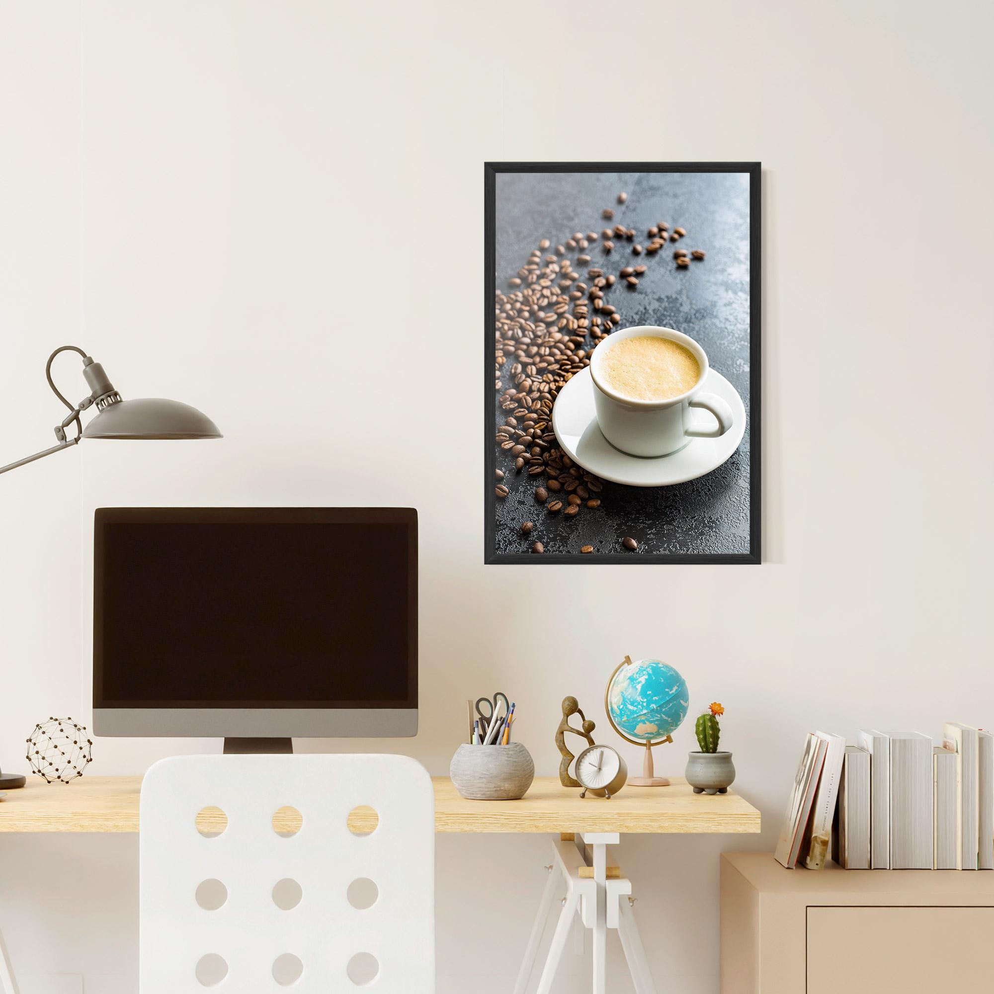 Keretezett Poszter Hot Cappuccino Coffee mockup 6