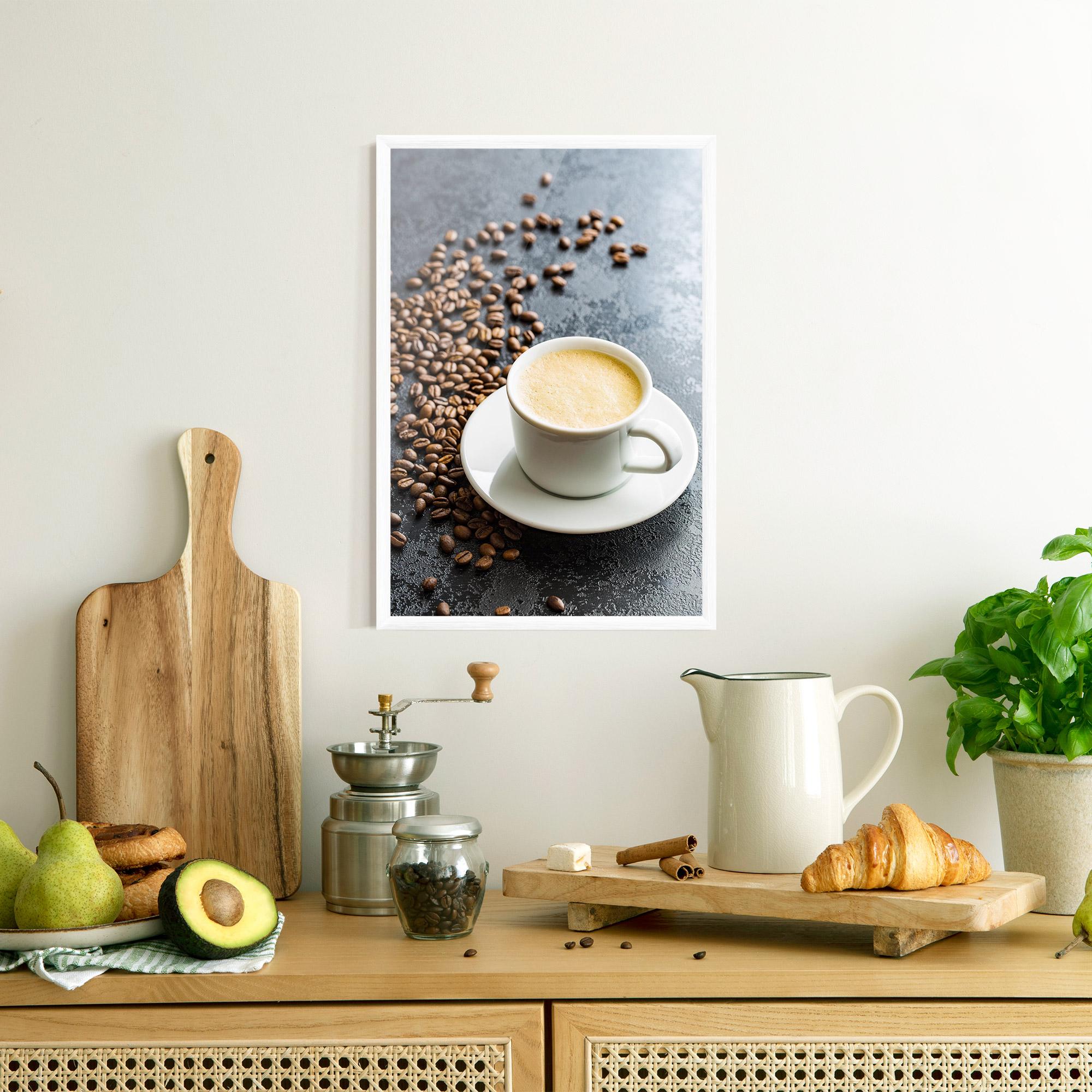 Keretezett Poszter Hot Cappuccino Coffee mockup 8