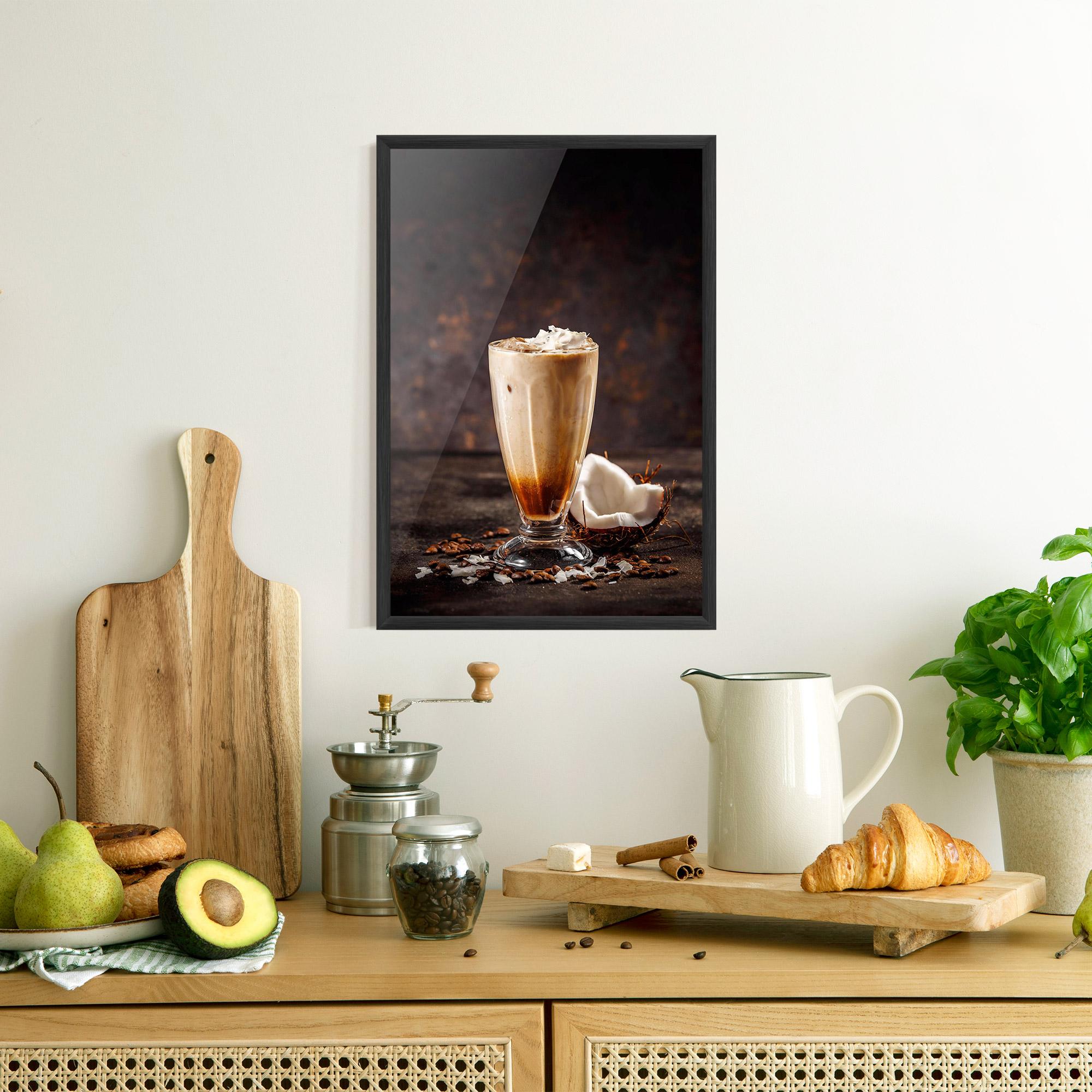 Keretezett Poszter Tasty Coconut Coffee mockup 8