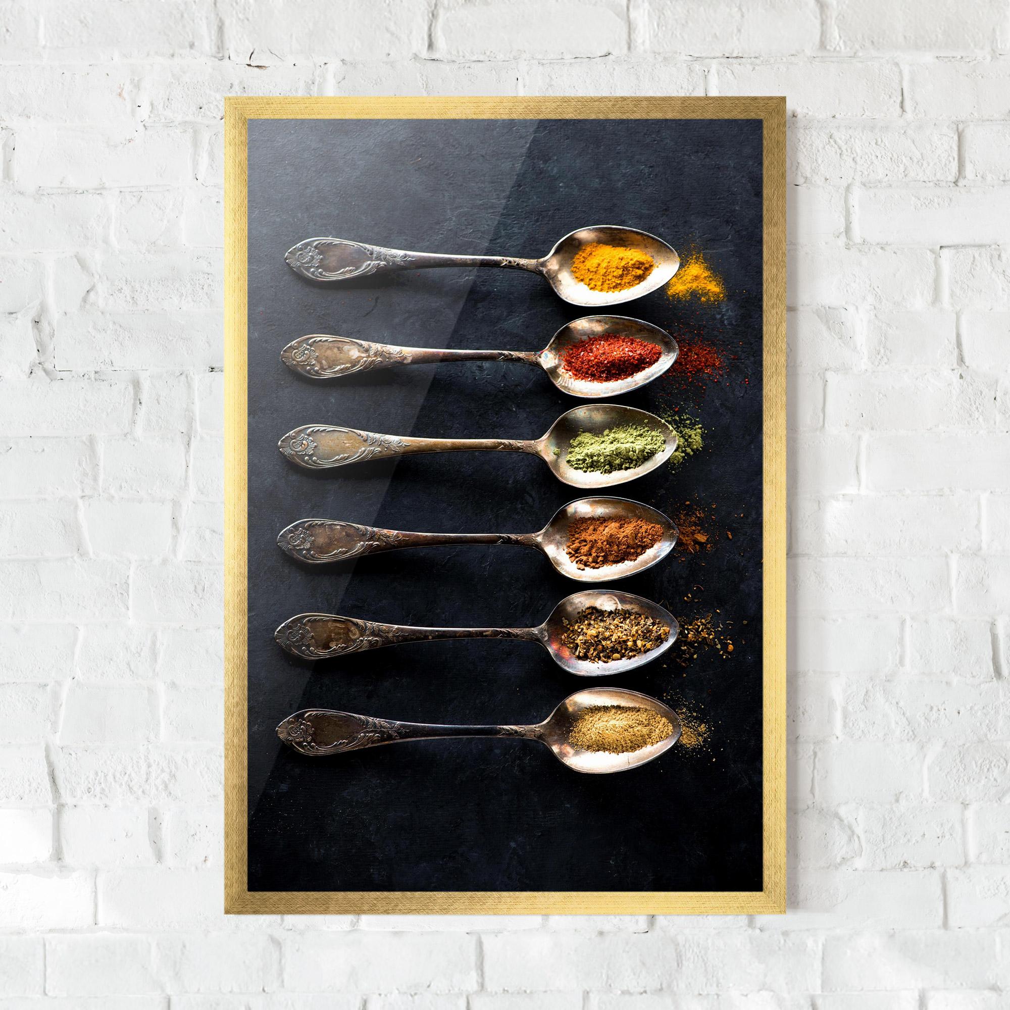 Keretezett Poszter Spices Herbs Spoons mockup 0