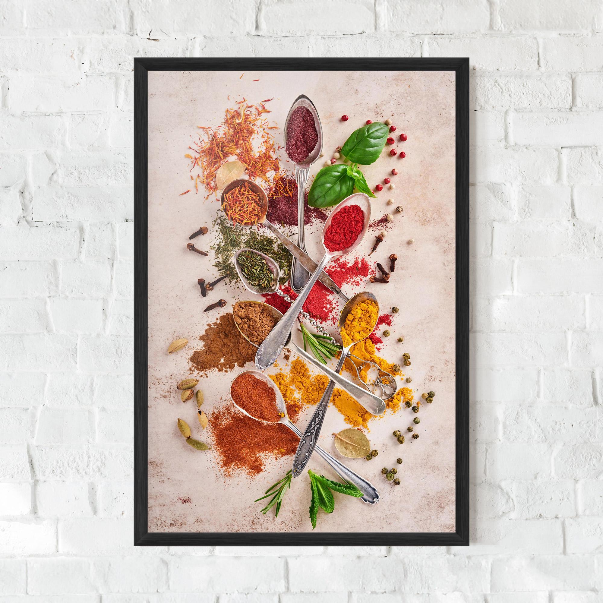 Keretezett Poszter Colorful Spices Cooking mockup 0